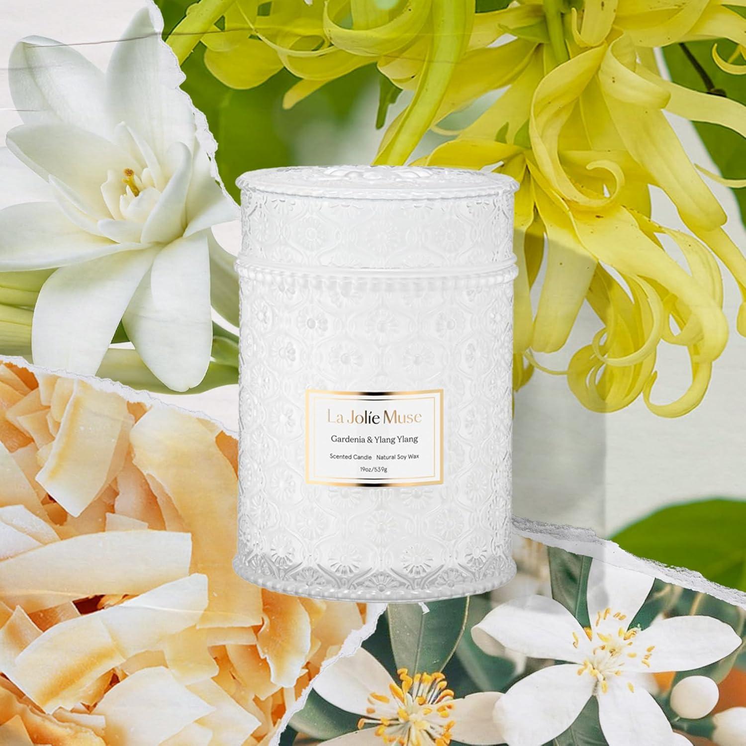 Vela Aromática LA JOLIE MUSE Gardenia y Ylang Ylang 540 g