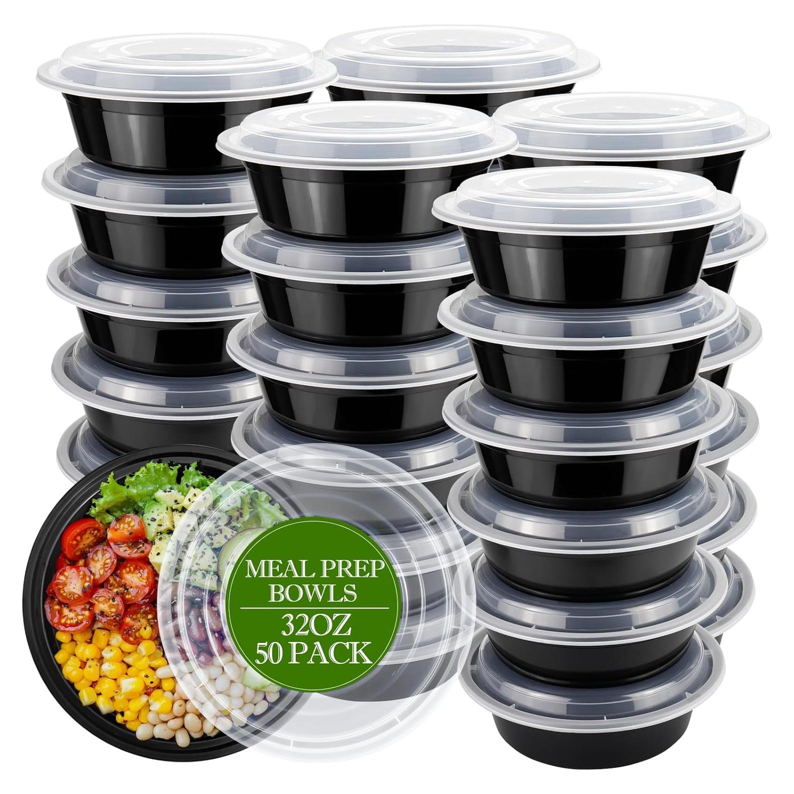 Contenedores de Comida RANLITTLE 32oz - 50 Paquete Apilables