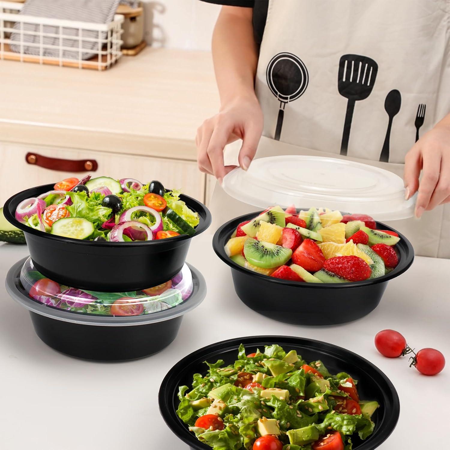 Contenedores de Comida RANLITTLE 32oz - 50 Paquete Apilables