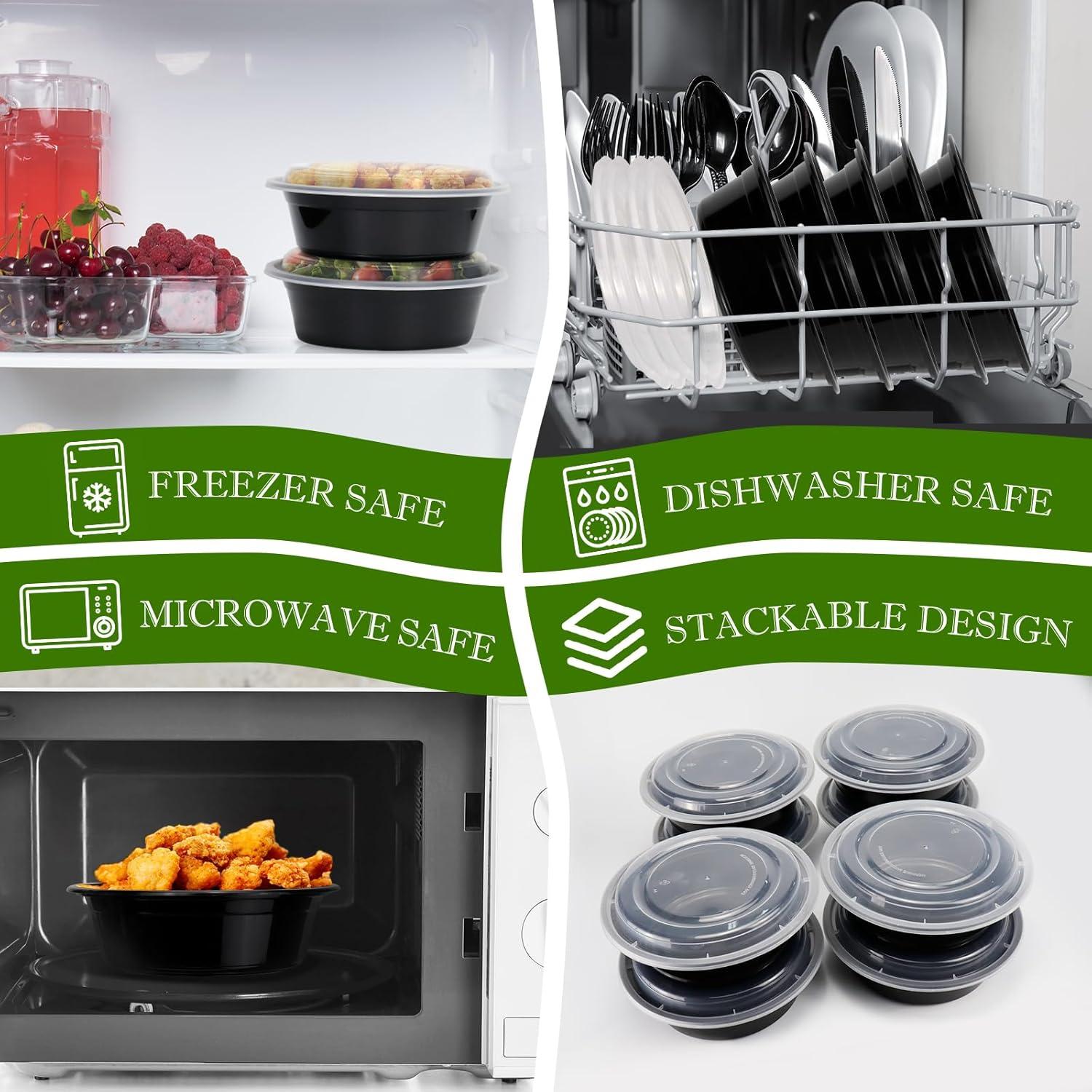 Contenedores de Comida RANLITTLE 32oz - 50 Paquete Apilables