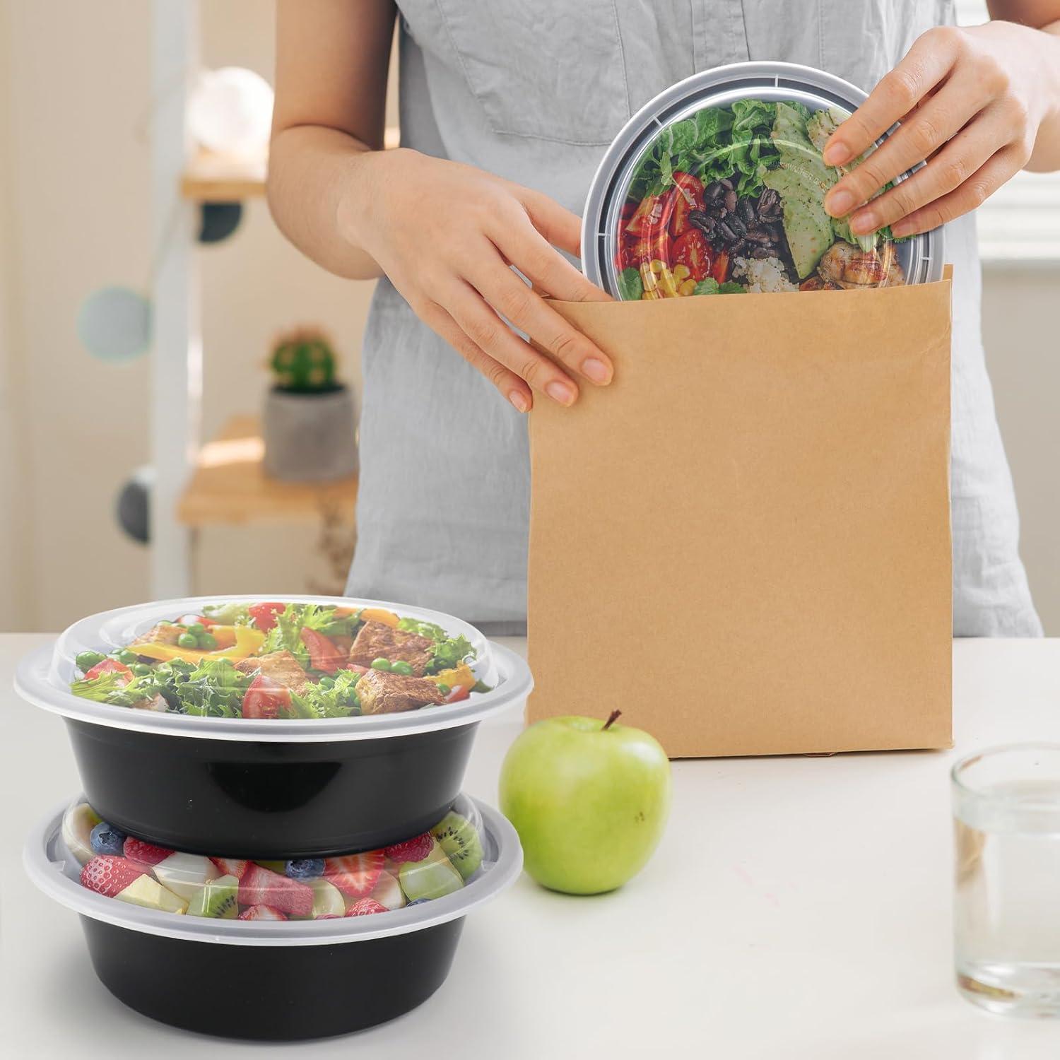 Contenedores de Comida RANLITTLE 32oz - 50 Paquete Apilables