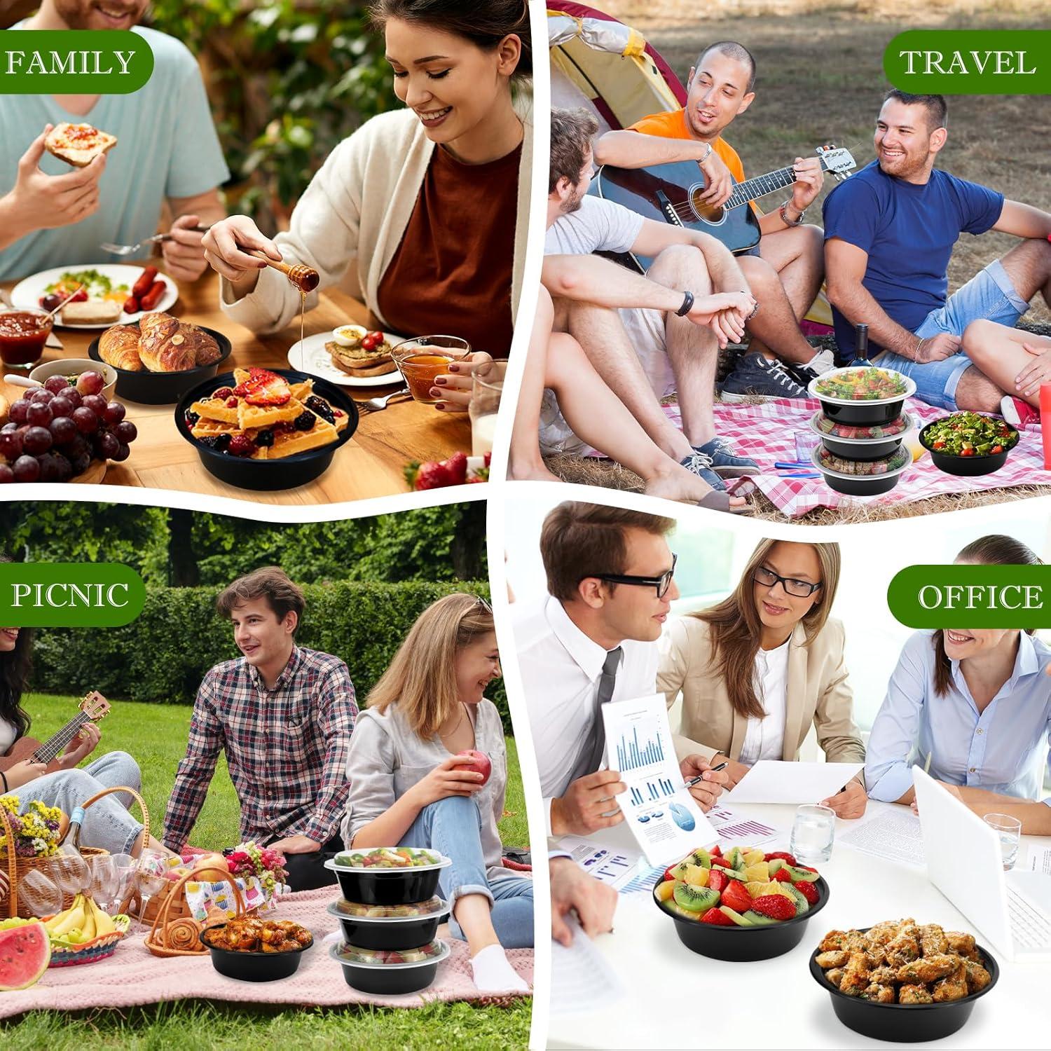 Contenedores de Comida RANLITTLE 32oz - 50 Paquete Apilables