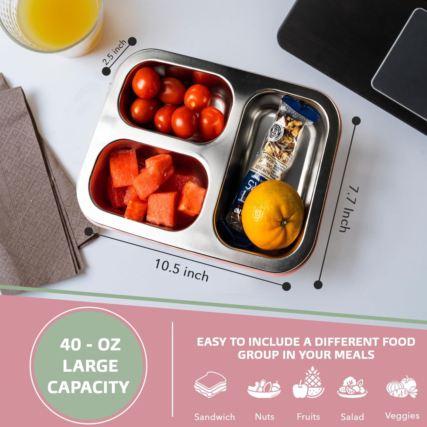 Caja Bento Acero Inoxidable Easy Togo 3 Compartimentos 1.13L Azul