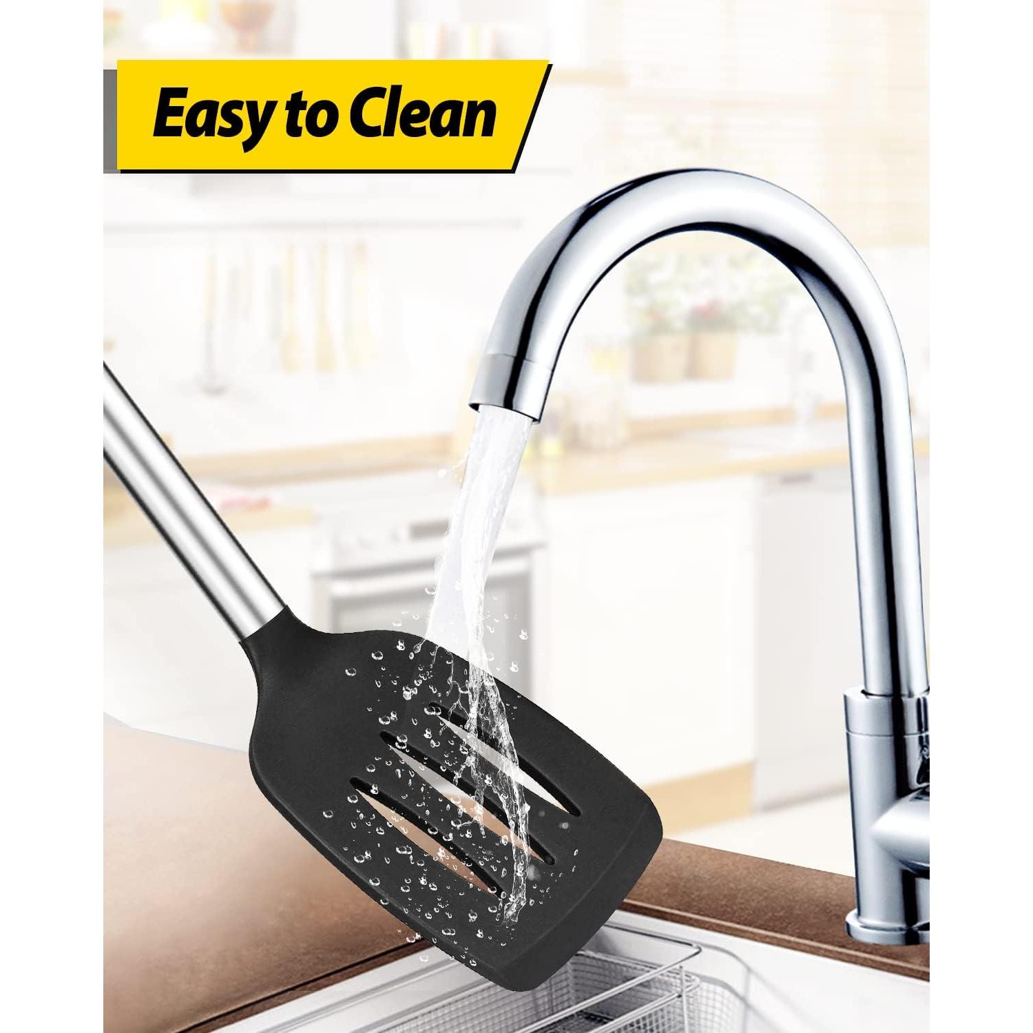 Juego de Utensilios de Cocina BUNDLEPRO 4 Piezas Silicona Negra