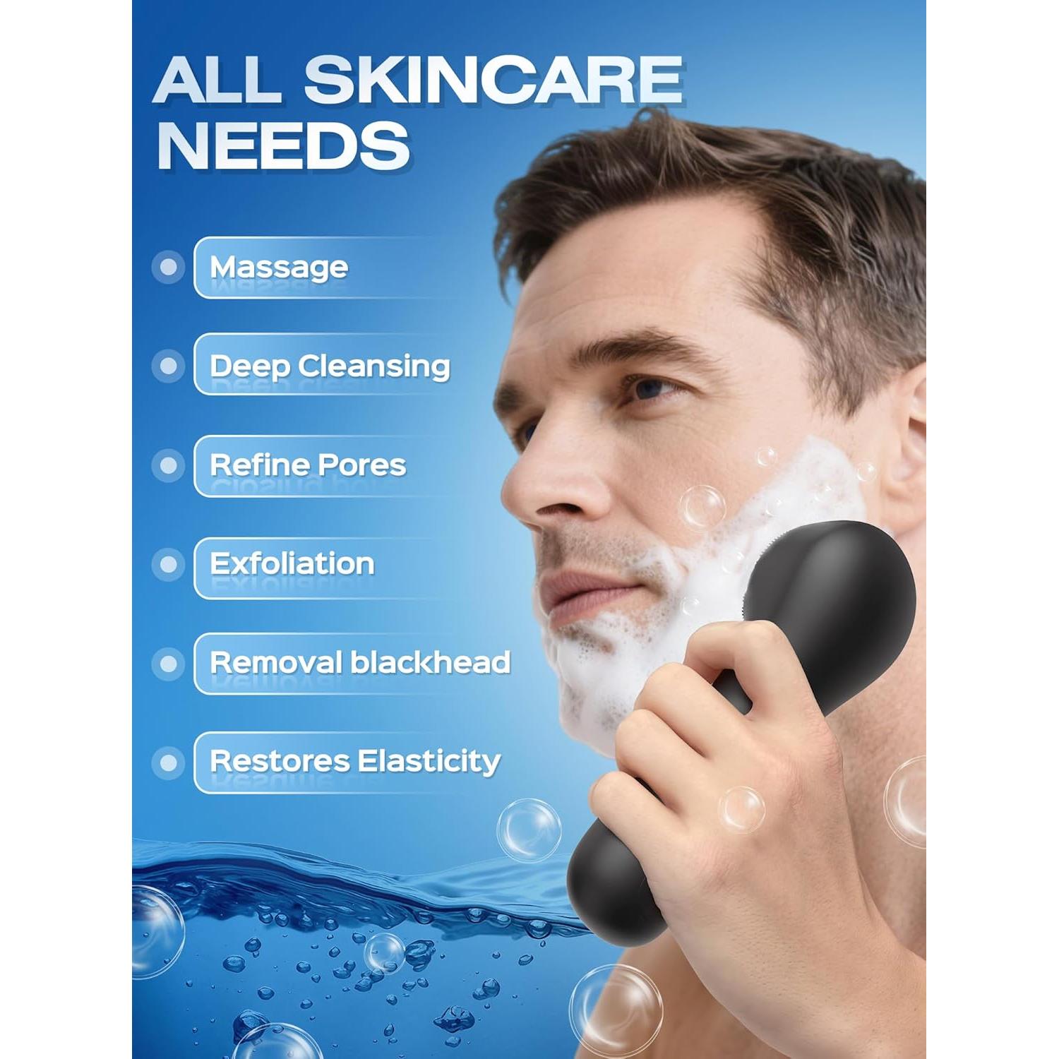 Cepillo Facial Eléctrico Naturwick Negro con Masaje y Espuma