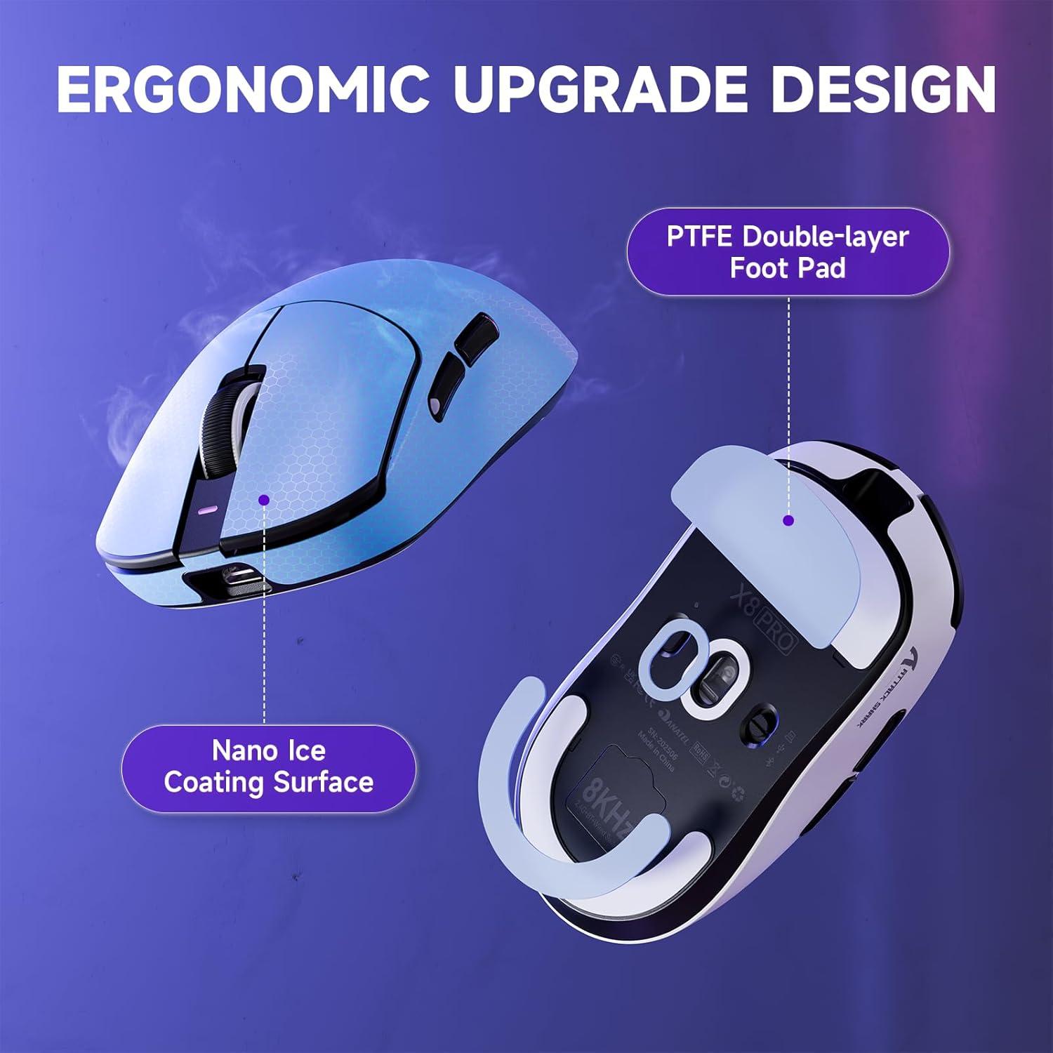 Ratón Gaming Inalámbrico MAMBASNAKE X8 PRO 40K DPI Negro