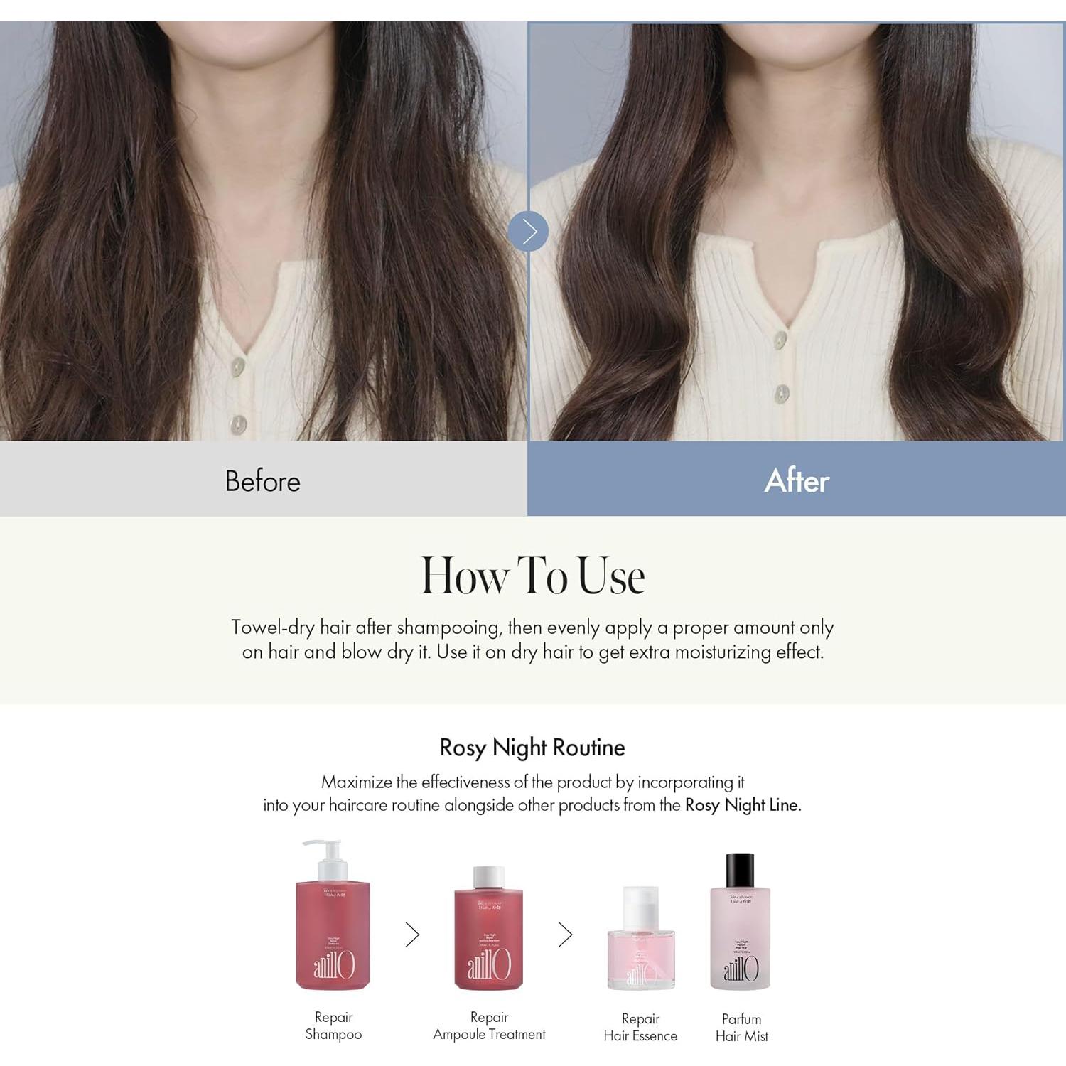 Esencia para Cabello Rosy Night Repair 50ml - Vegana y Sin Parabenos