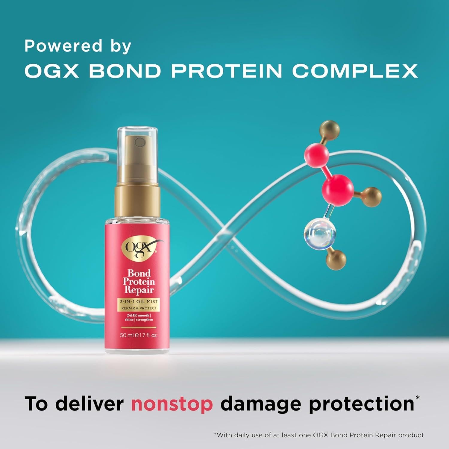 OGX Aceite en Spray 3-en-1 Proteína de Enlace 48.2 ml