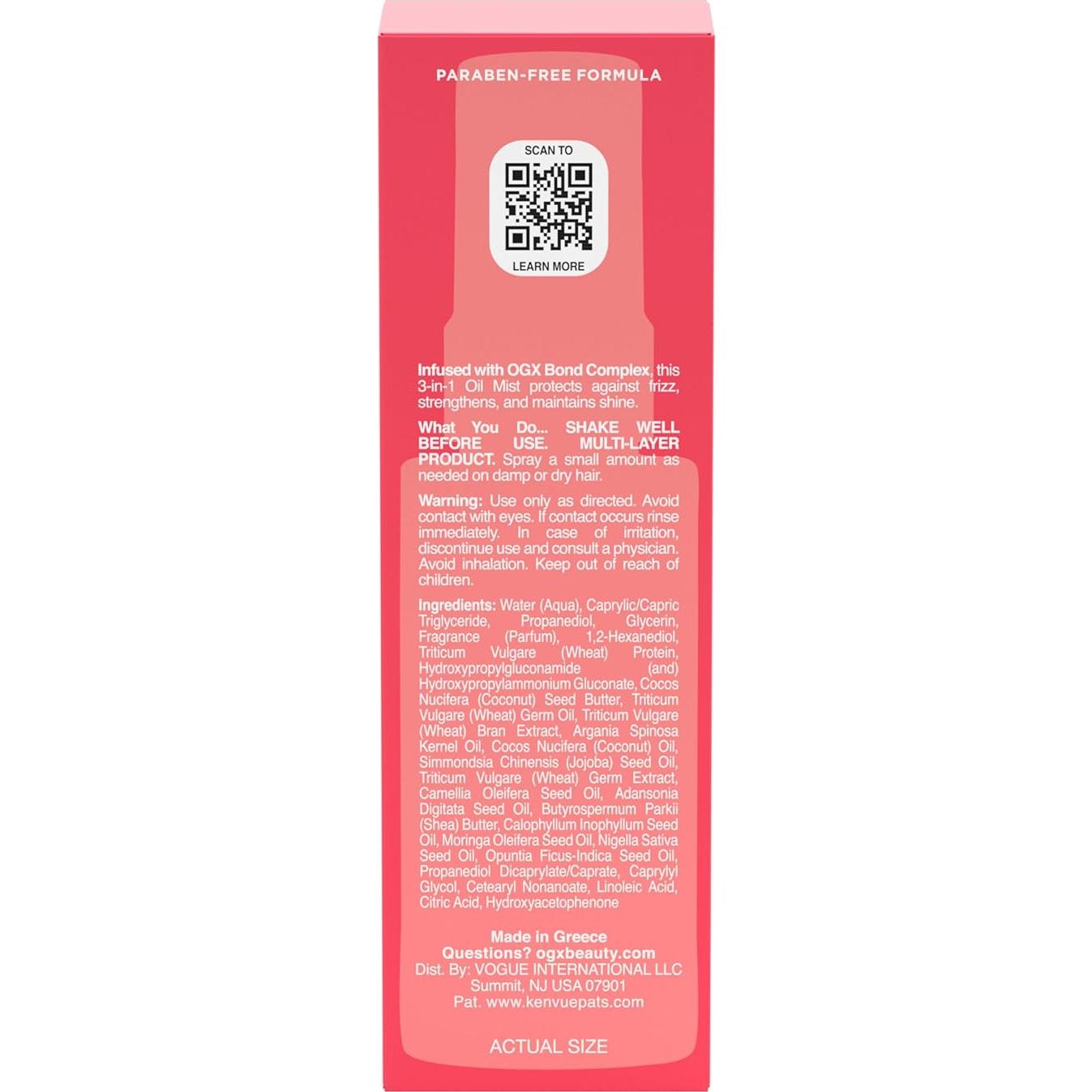 OGX Aceite en Spray 3-en-1 Proteína de Enlace 48.2 ml