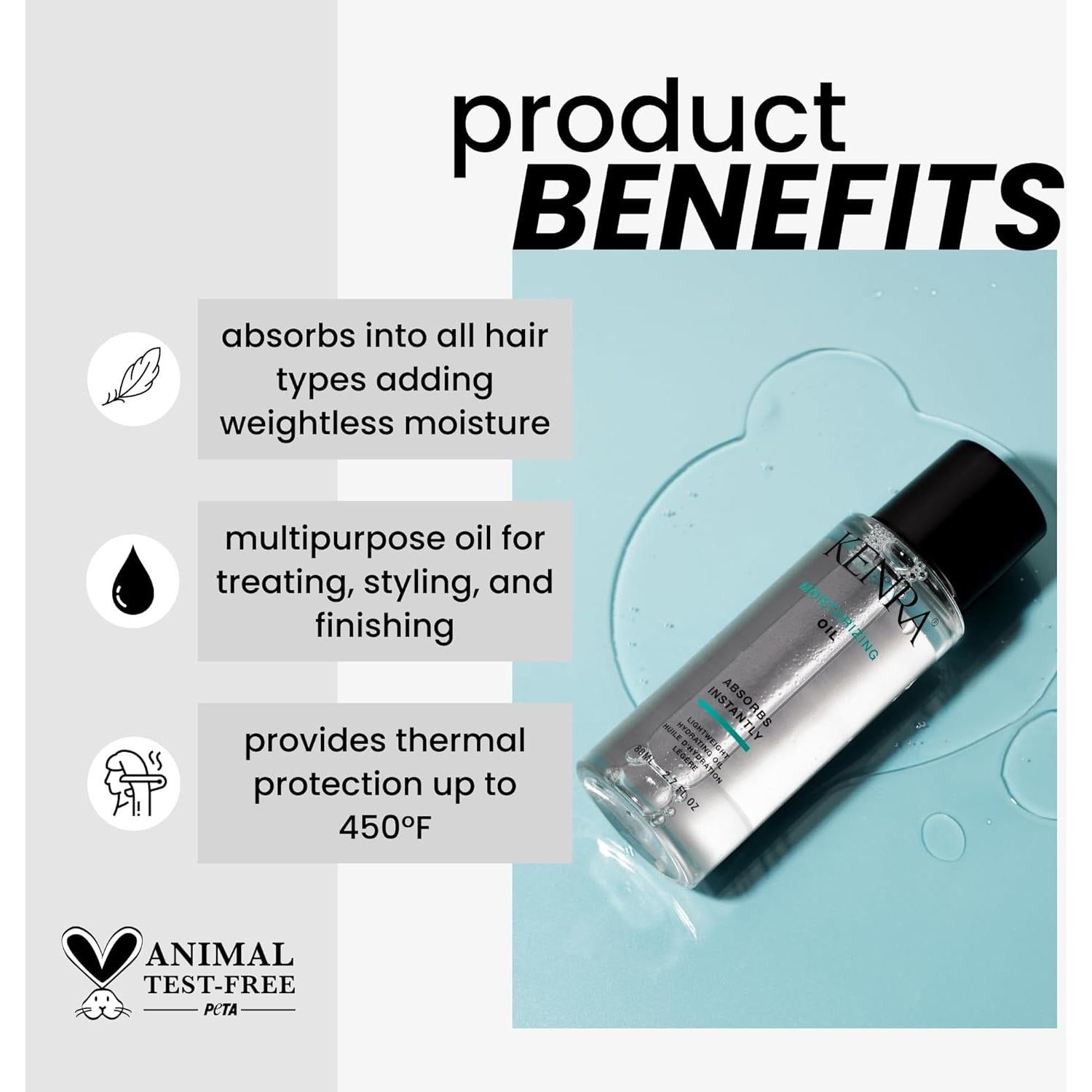 Aceite Hidratante Kenra 76.5 ml | Protección Térmica y Brillo