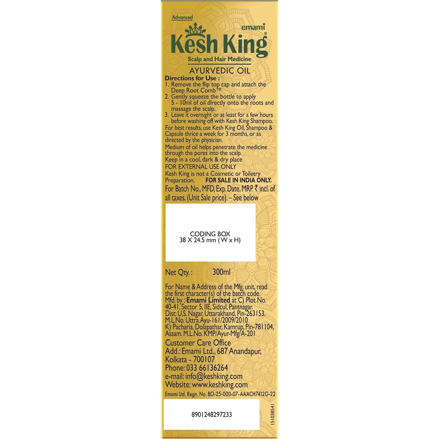 Aceite Capilar Ayurvédico Kesh King 300ml - Crecimiento y Fortalecimiento