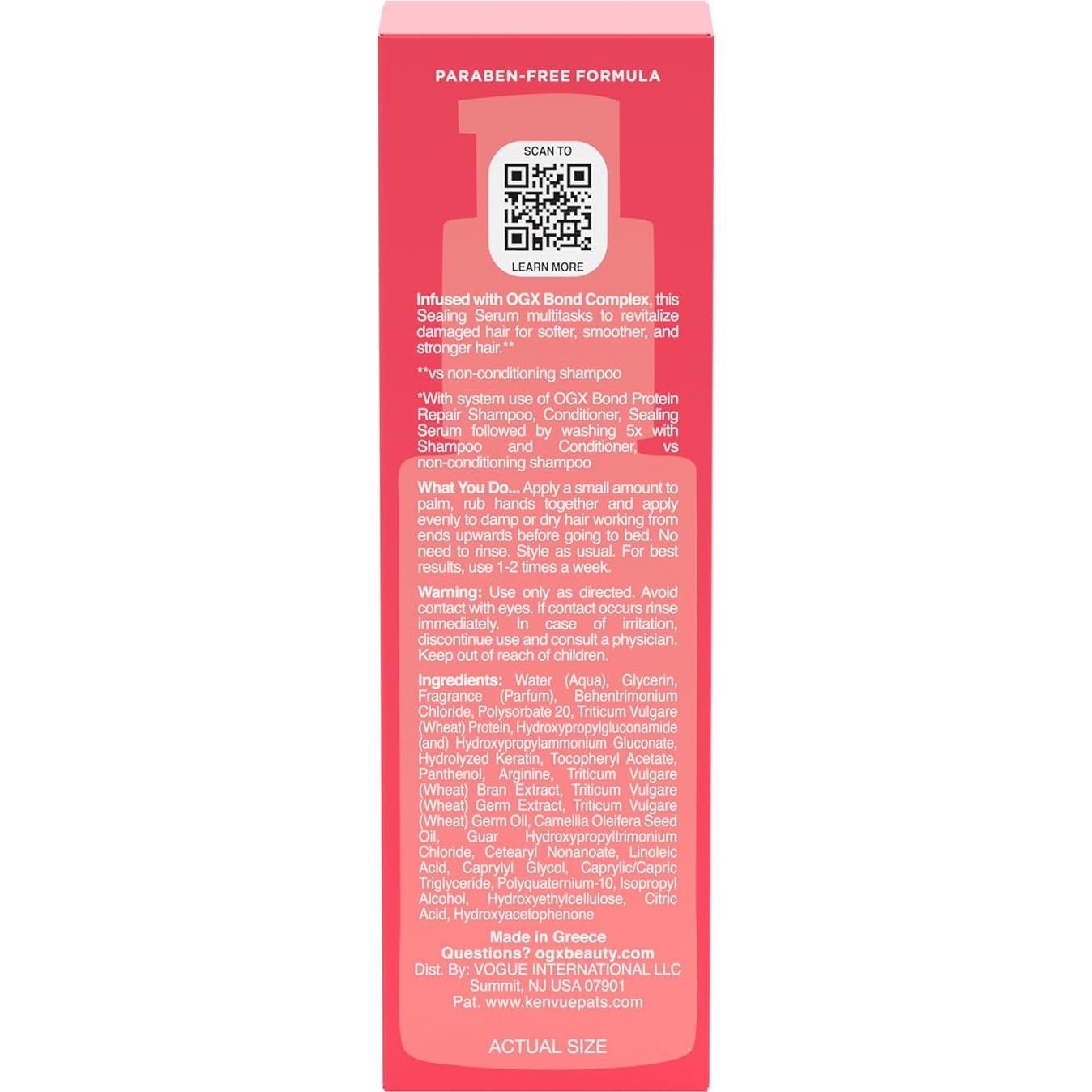 Suero Sellador de Proteínas OGX Reparar y Proteger 50.7 ml