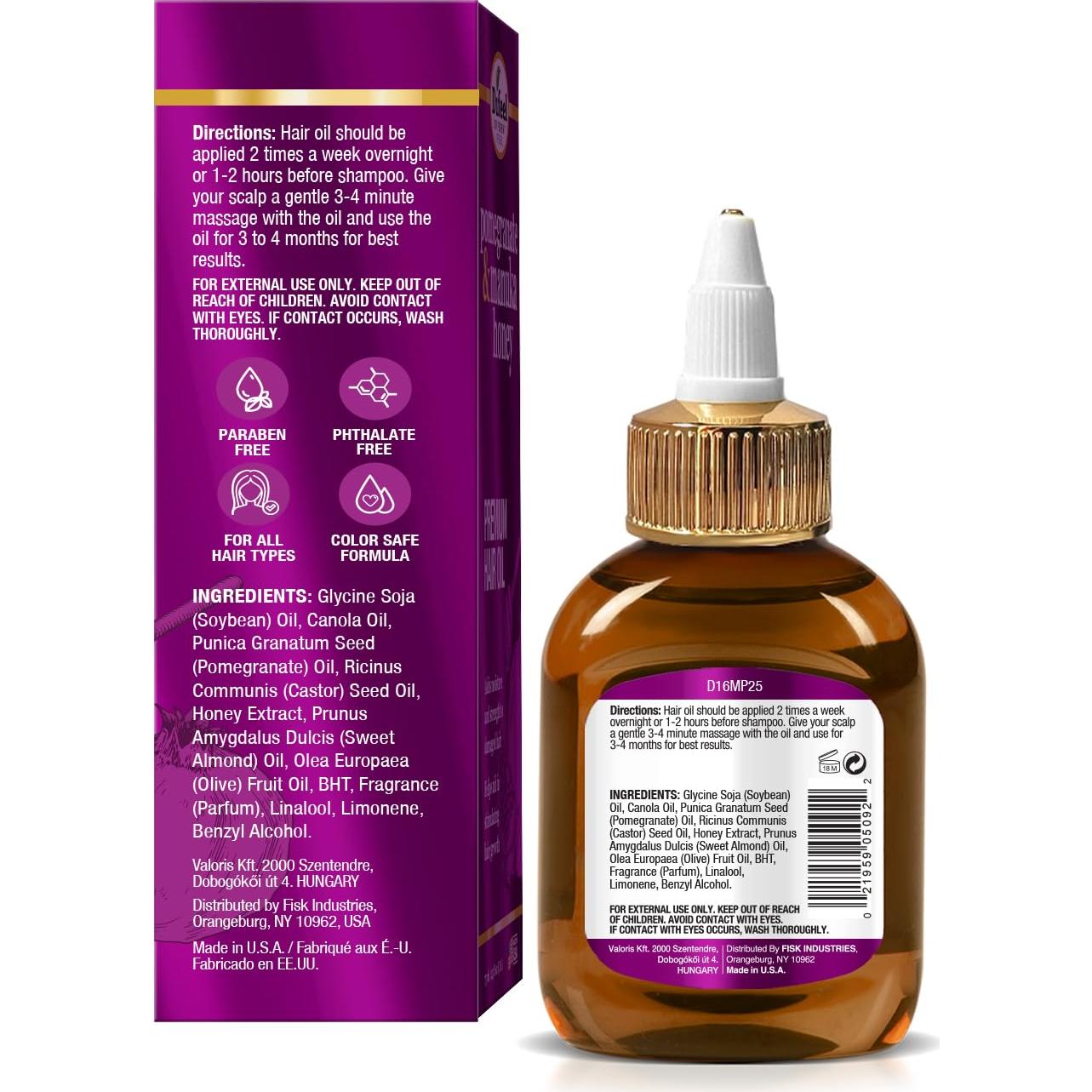 Aceite Capilar Difeel Granada & Miel de Manuka 75 ml - Hidratante y Fortalecedor