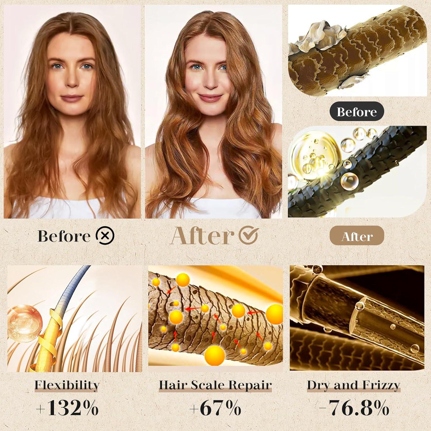 Aceite para el cabello Giofna con cepillo de bambú 209g