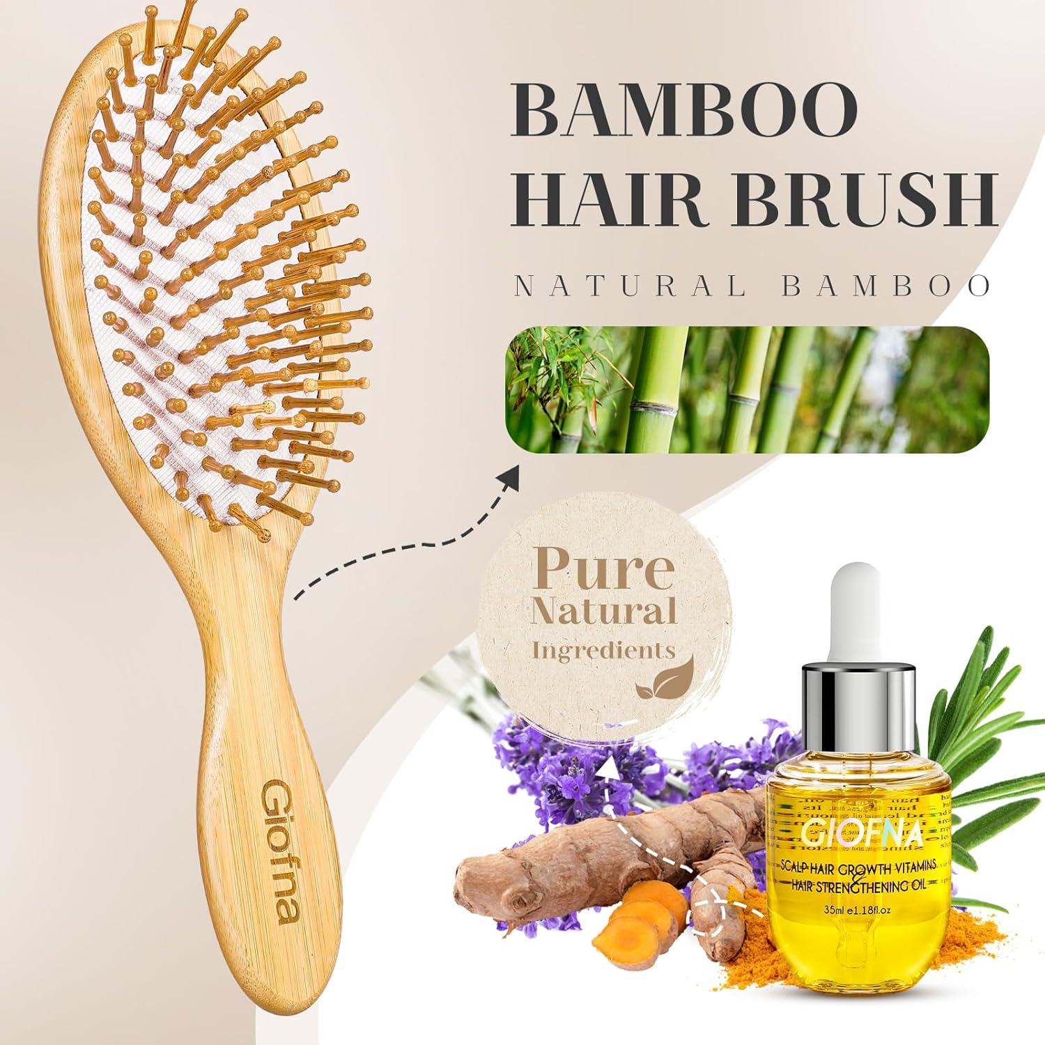 Aceite para el cabello Giofna con cepillo de bambú 209g