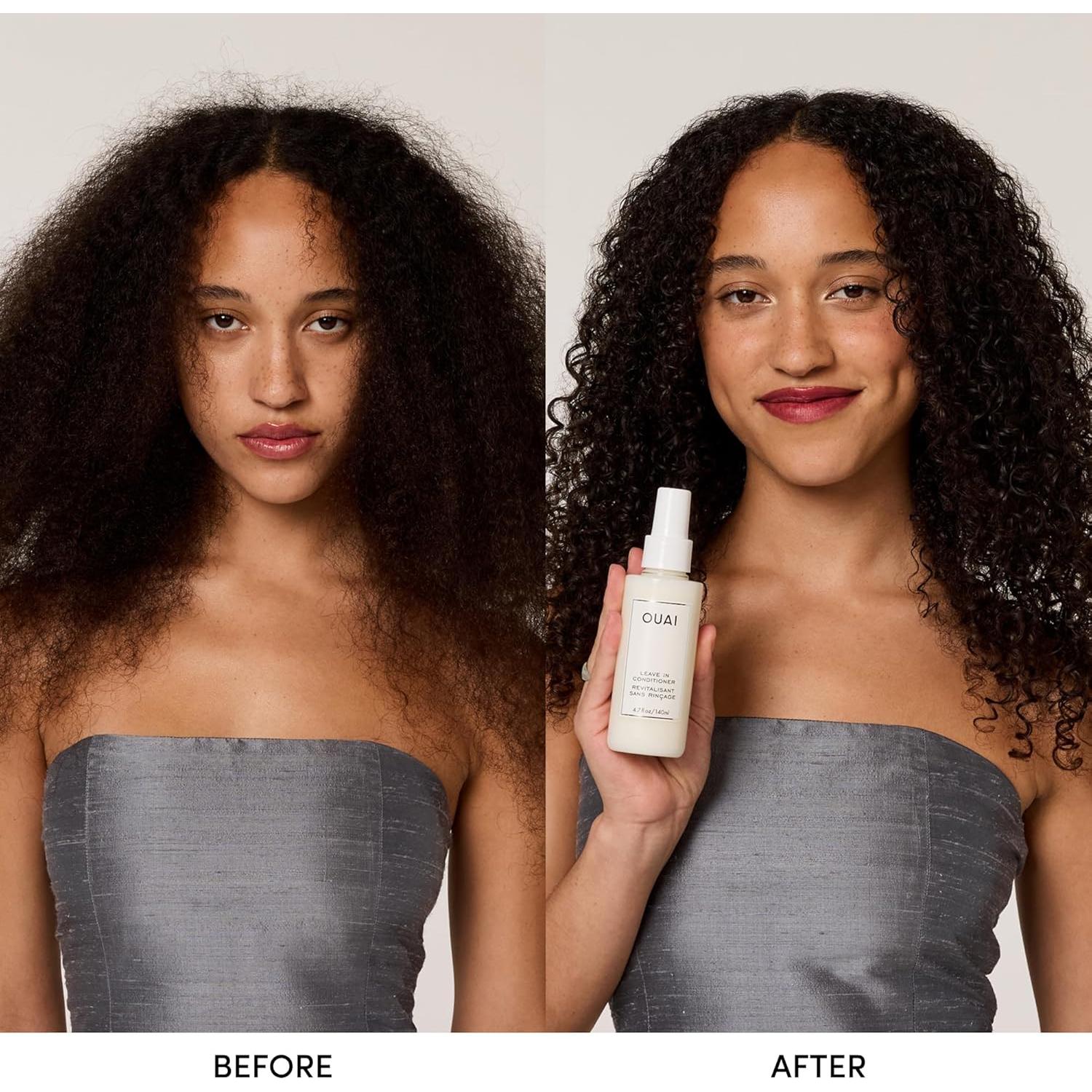 Set de Estilizado Capilar OUAI: Acondicionador Sin Enjuague 168.9ml y Spray de Olas