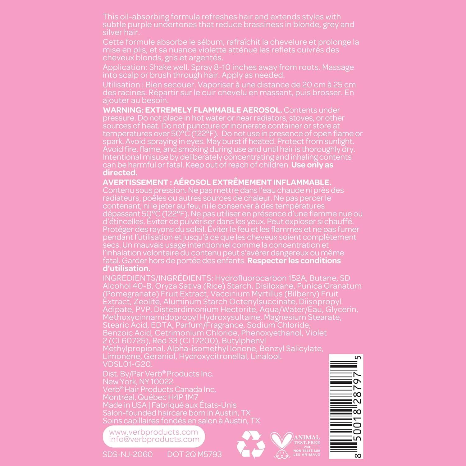 Champú Seco Vegano VERB 142 g - Limpieza Suave y Volumen