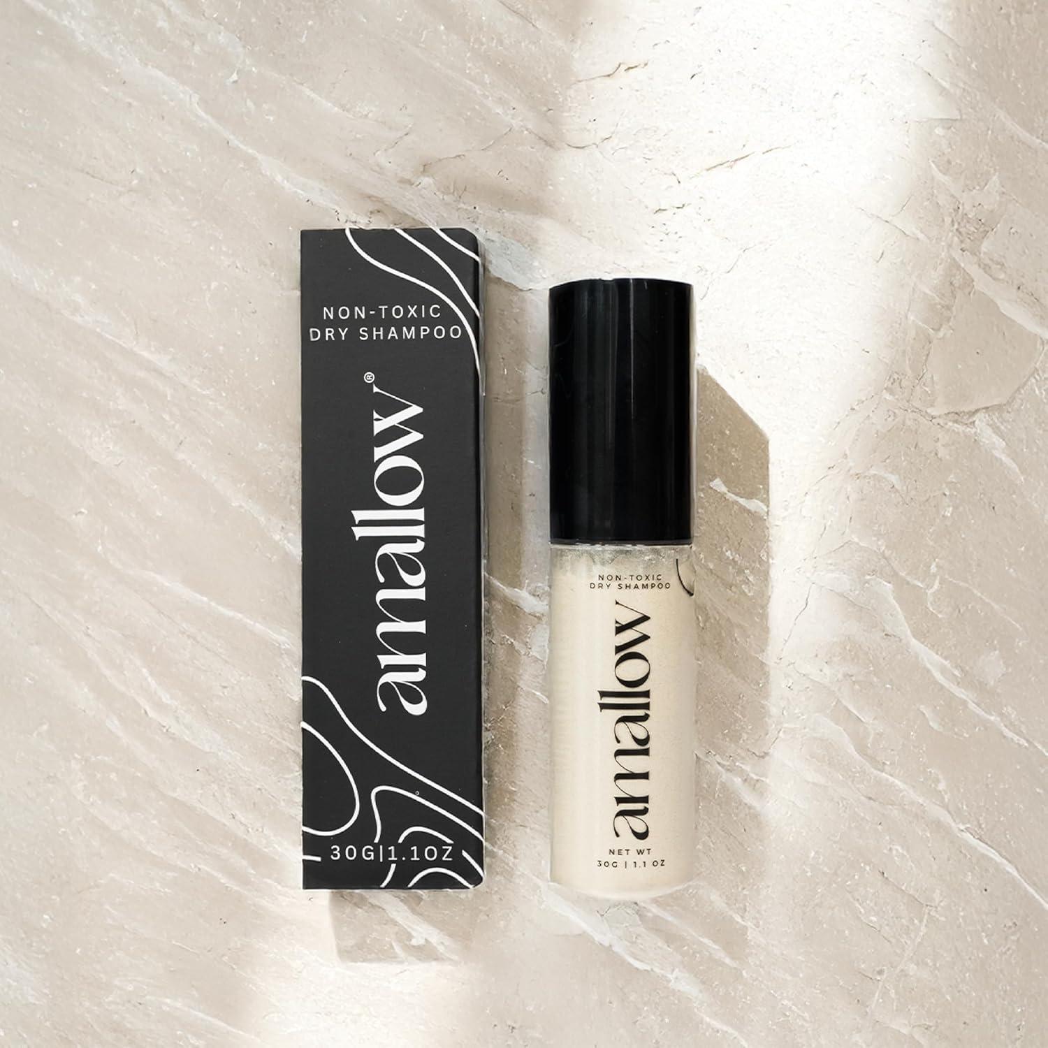 Polvo de Champú Seco Orgánico Amallow - Sin Talco y Aerosol - 90g