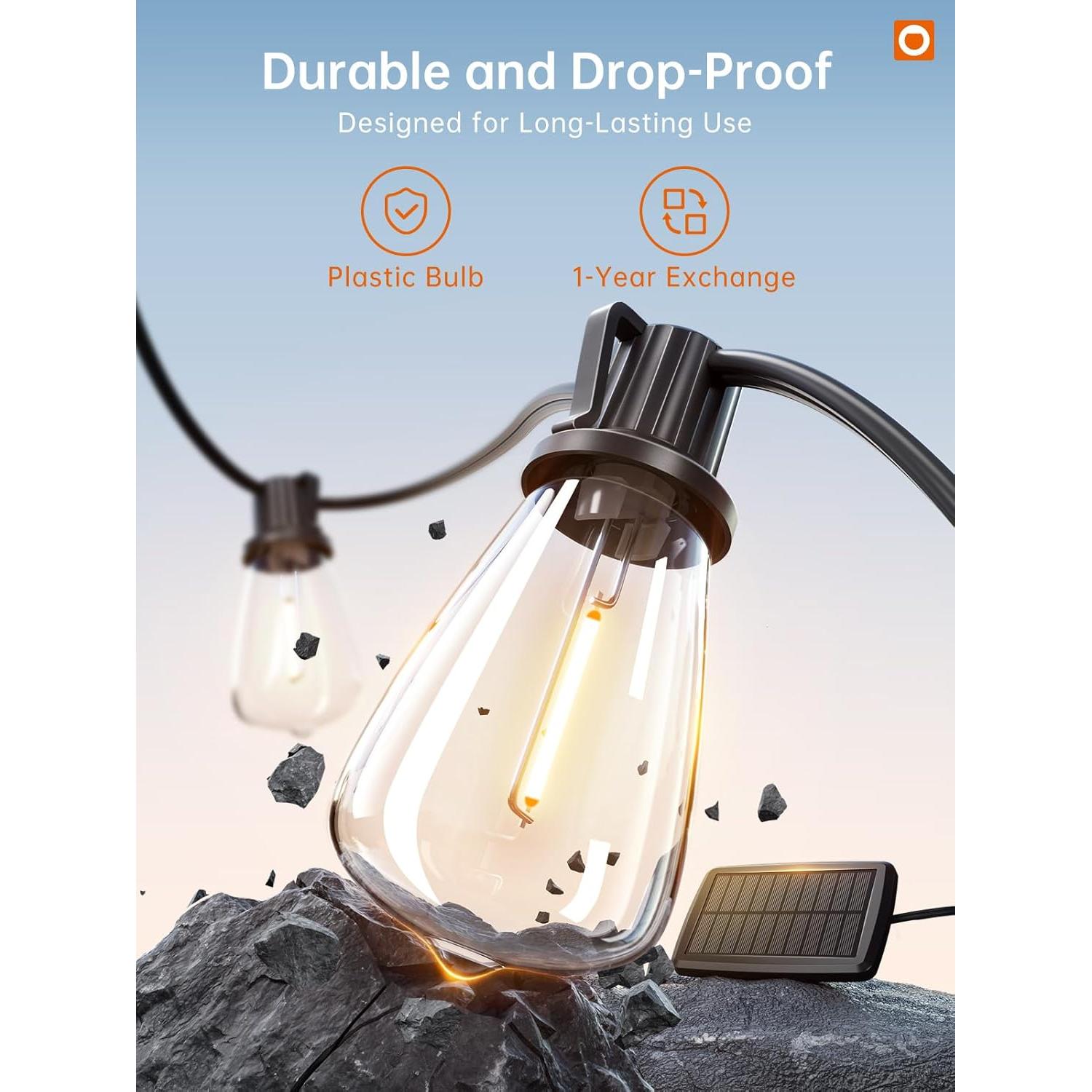 Luces de cadena solares Addlon 10+1 LED 10.67m IP54 control remoto