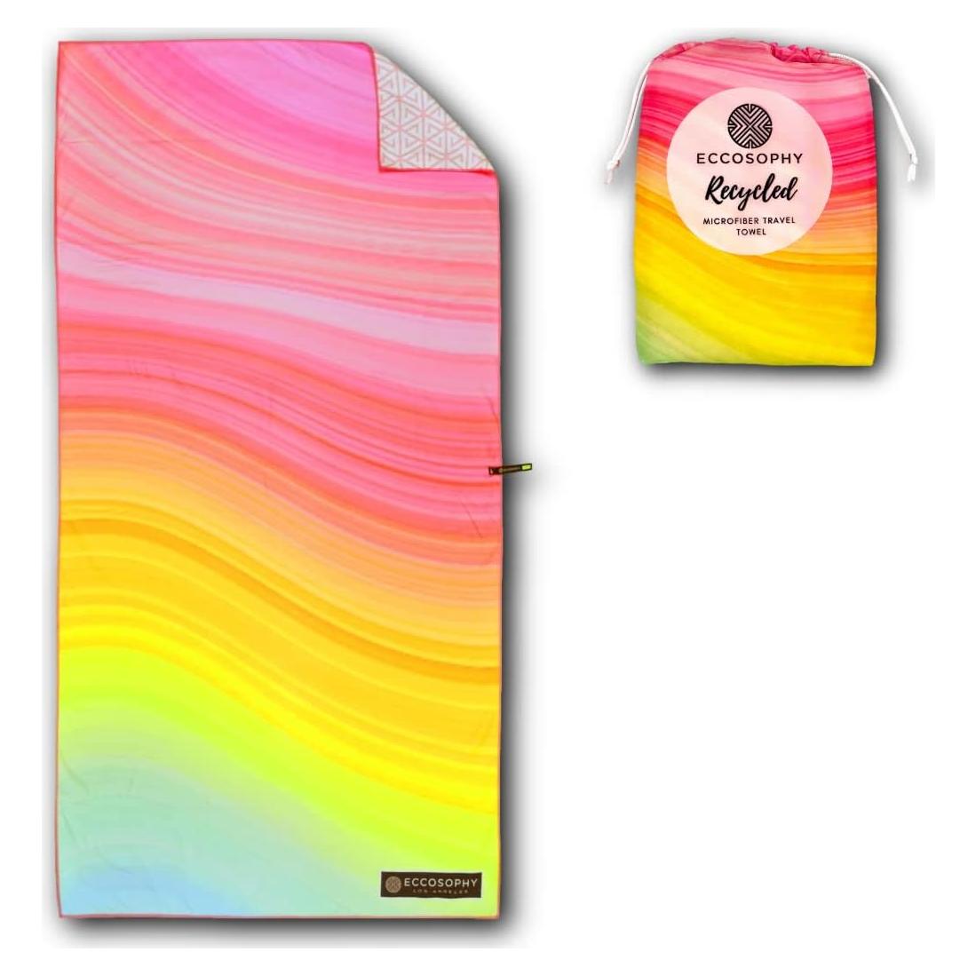 Toalla de Playa Microfibra ECCOSOPHY 180x89cm Secado Rápido