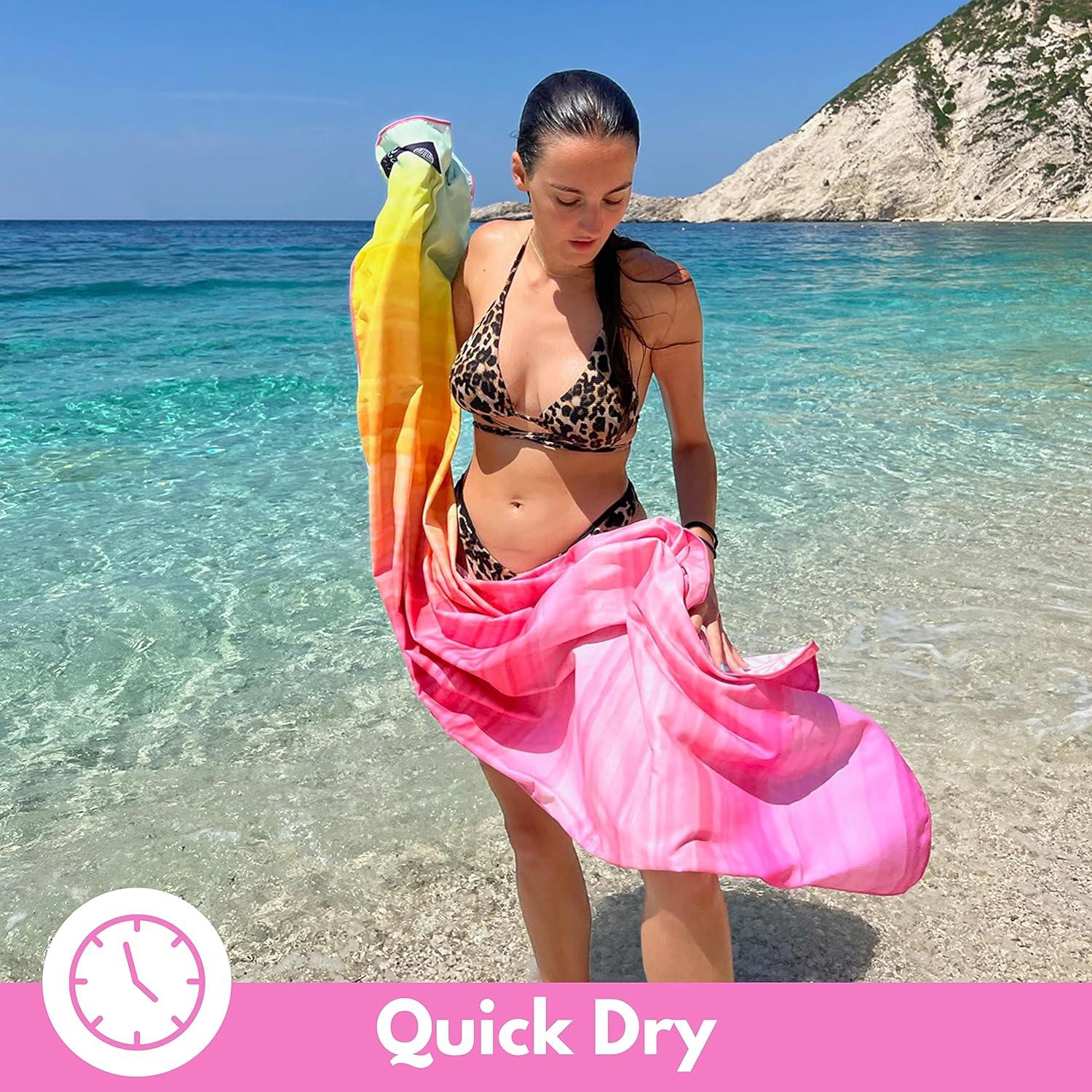 Toalla de Playa Microfibra ECCOSOPHY 180x89cm Secado Rápido