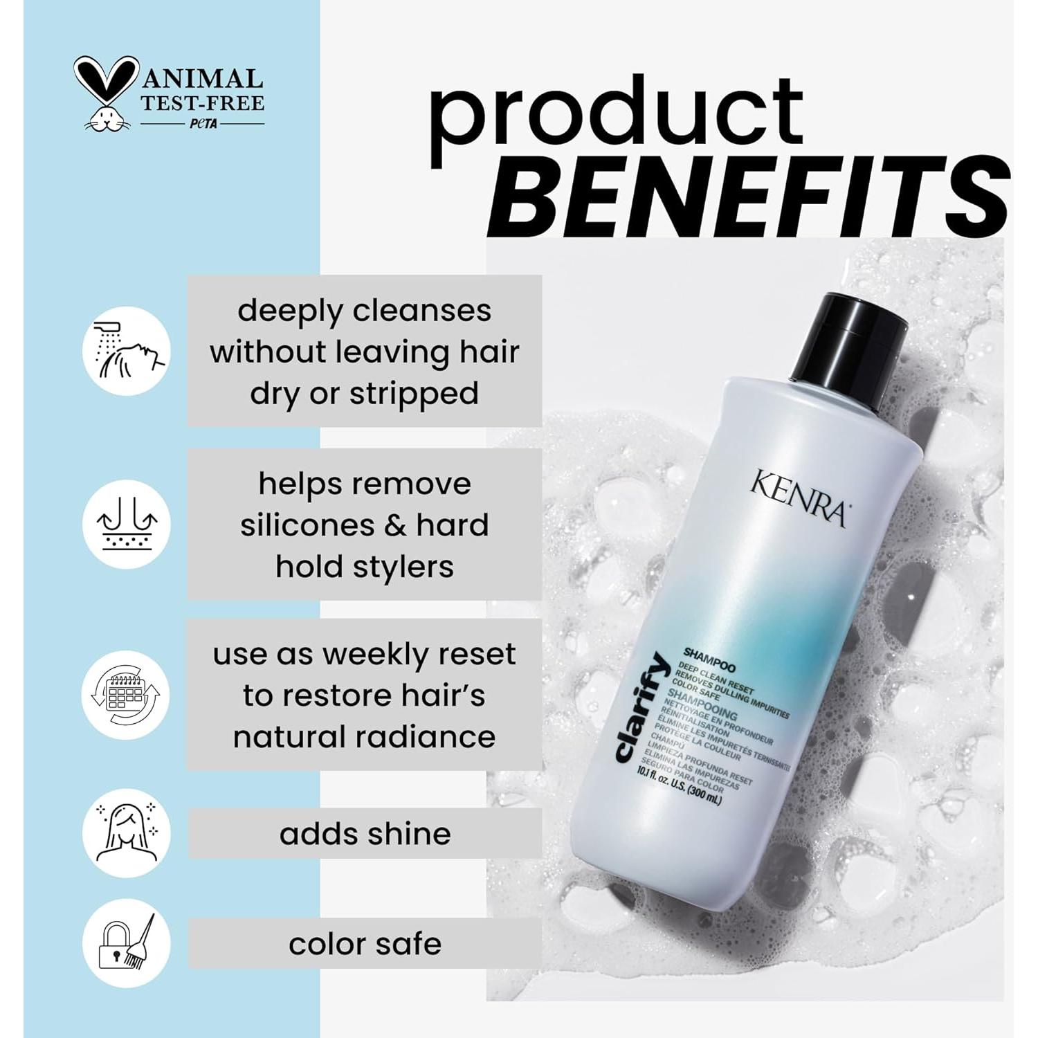 Champú Kenra Clarify 299 ml | Limpieza Profunda Seguro para Color