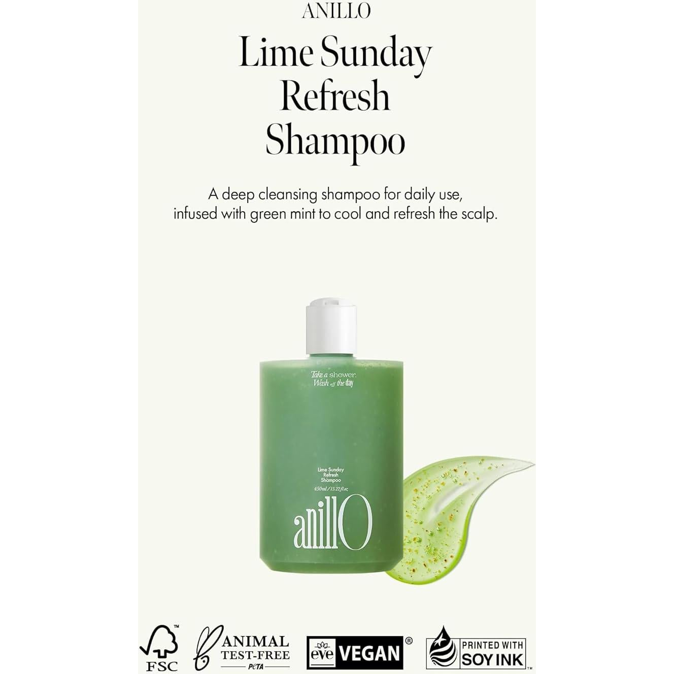 Champú Refrescante Lima Domingo 450 ml - Exfoliante y Limpieza Profunda