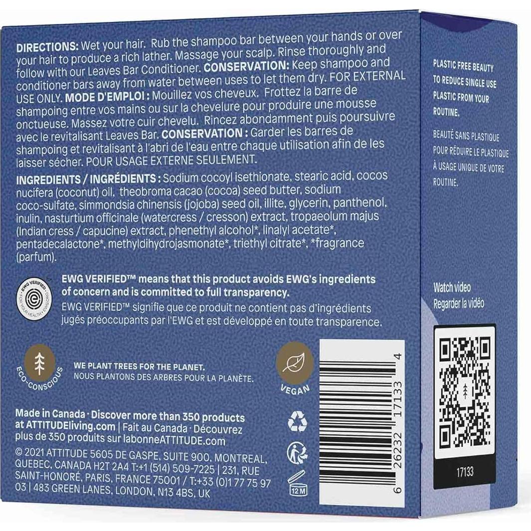 Champú Sólido Detox ATTITUDE 113.4 g - Cabello Graso - Vegano