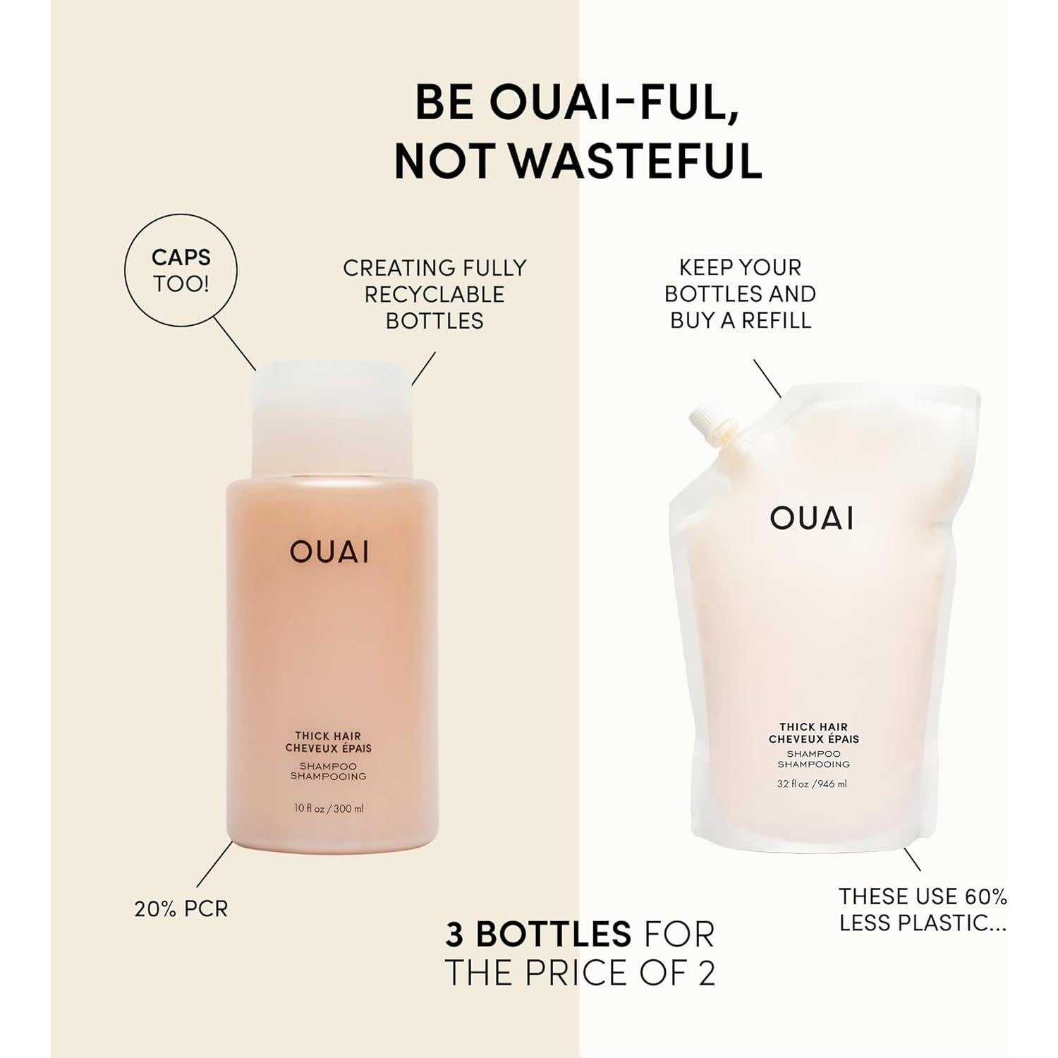 Champú Hidratante OUAI para Cabello Espeso - 2 Unidades 300ml