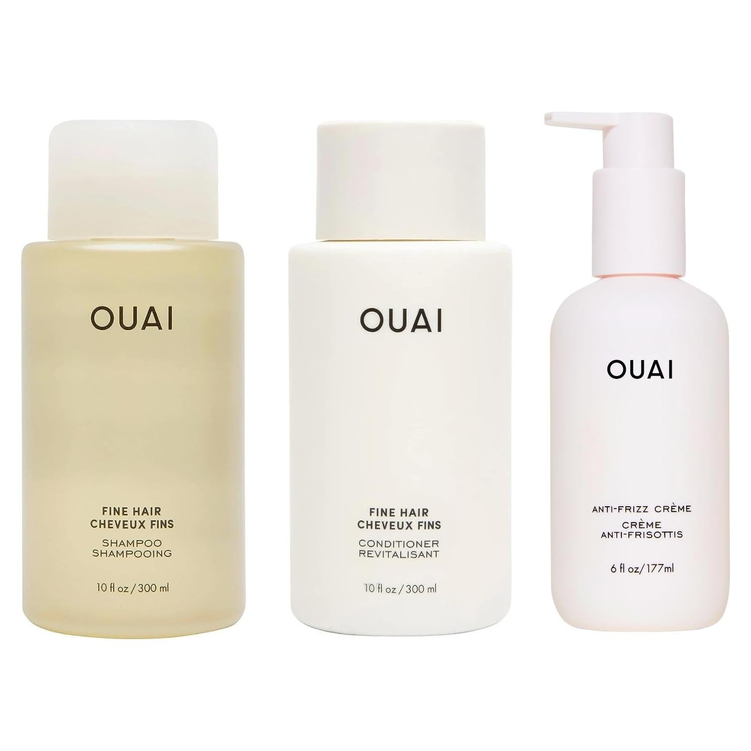 Set Anti-Frizz OUAI para Cabello Fino - Champú y Acondicionador