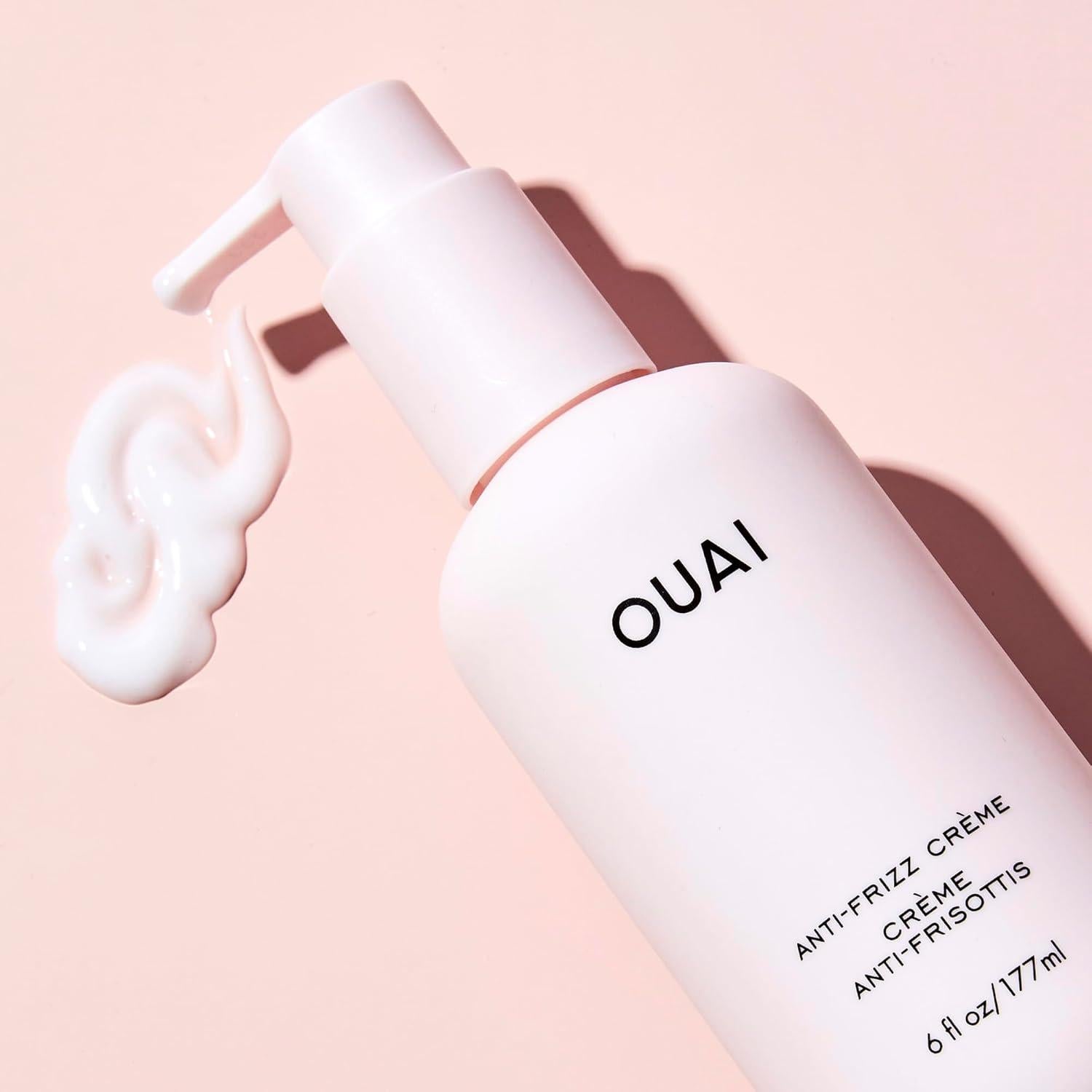 OUAI Paquete Anti-Frizz para Cabello Medio - Crema, Champú y Acondicionador