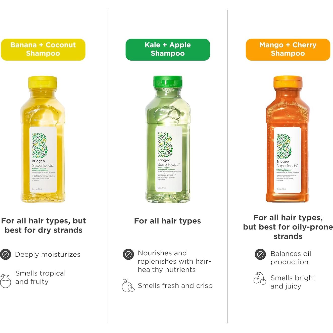 Champú Equilibrante Briogeo Superfoods 370 ml - Mango y Cereza