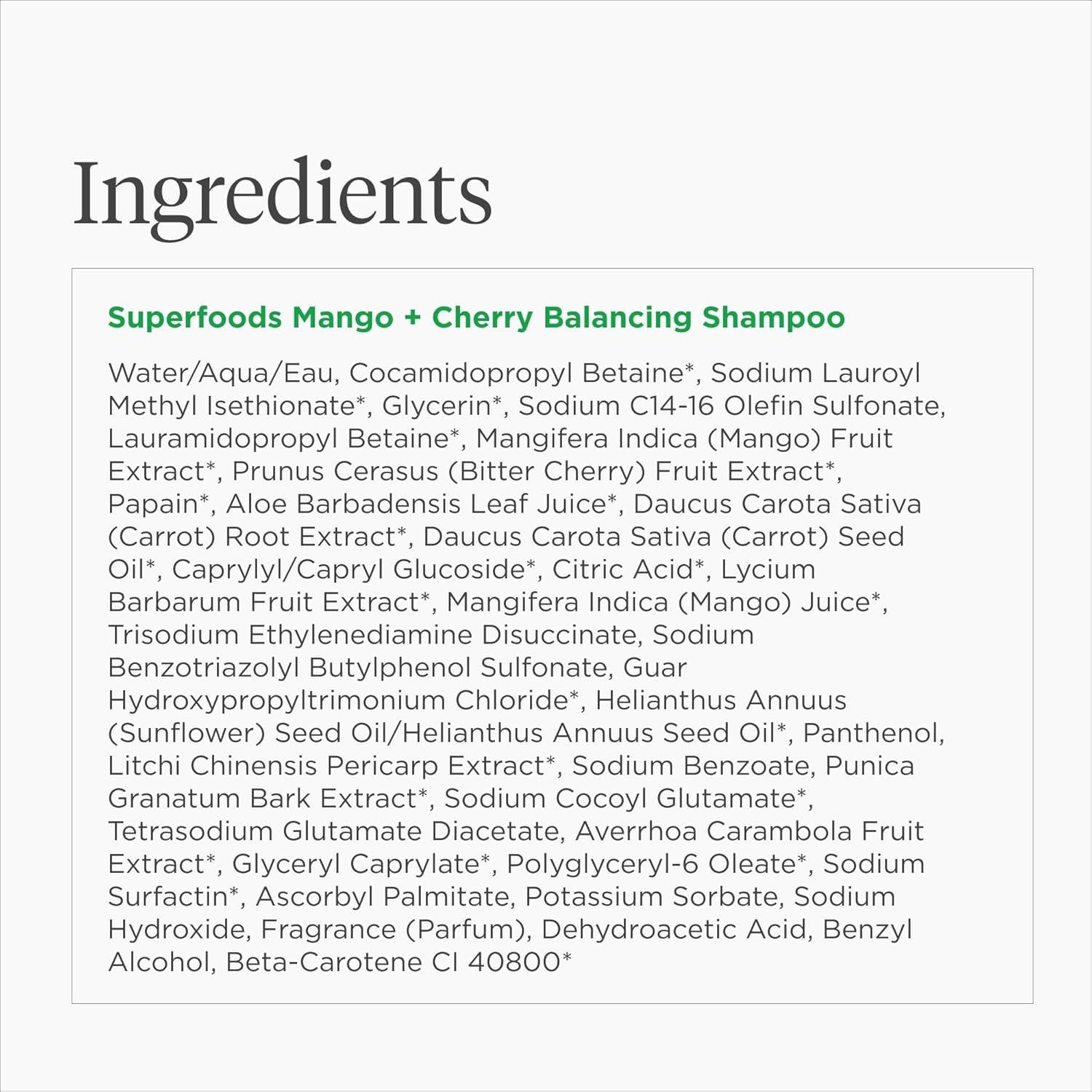 Champú Equilibrante Briogeo Superfoods 370 ml - Mango y Cereza