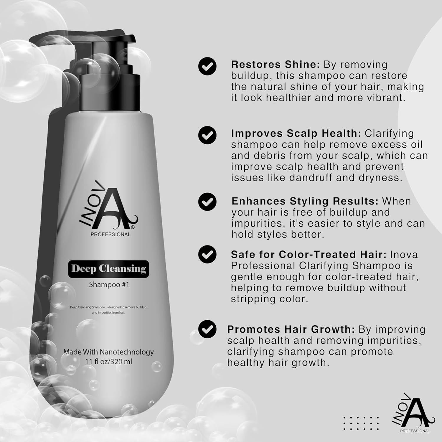 Champú Aclarador de Limpieza Profunda Inova Professional 311 g