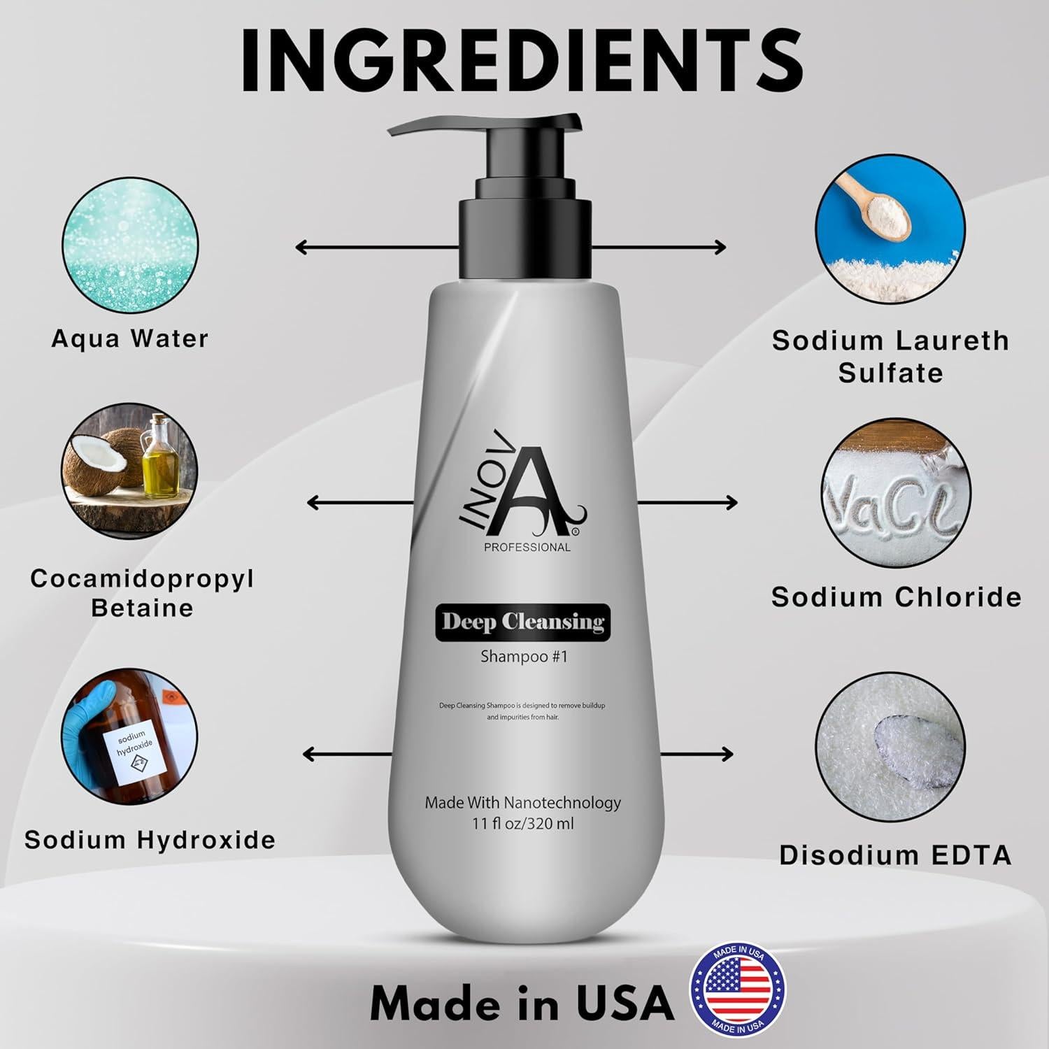 Champú Aclarador de Limpieza Profunda Inova Professional 311 g