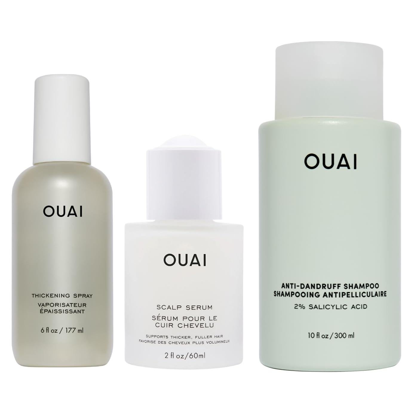 Paquete Ciudad del Cabo OUAI - Spray Engrosador, Suero y Champú Anticaspa