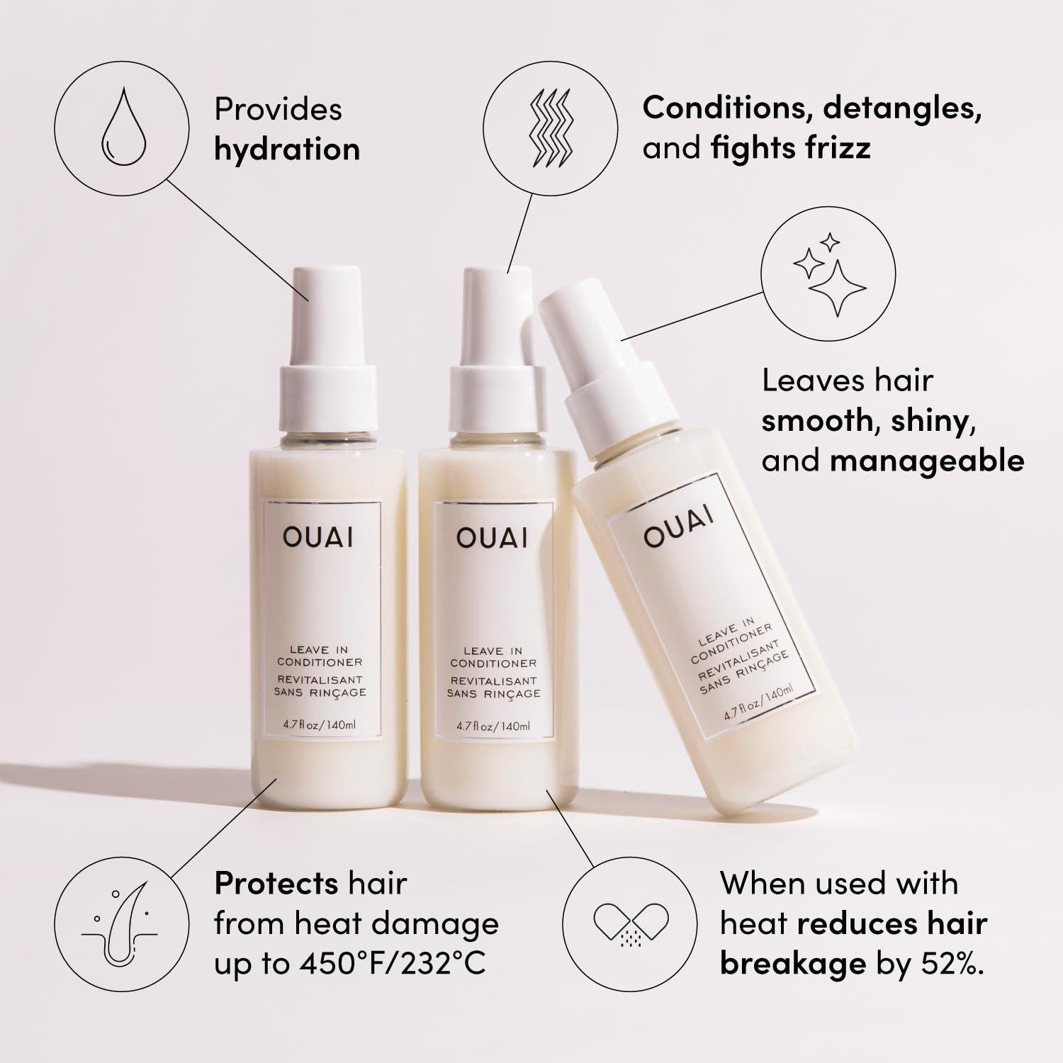 Paquete de Cuidado del Cabello OUAI - Acondicionador y Spray de Olas