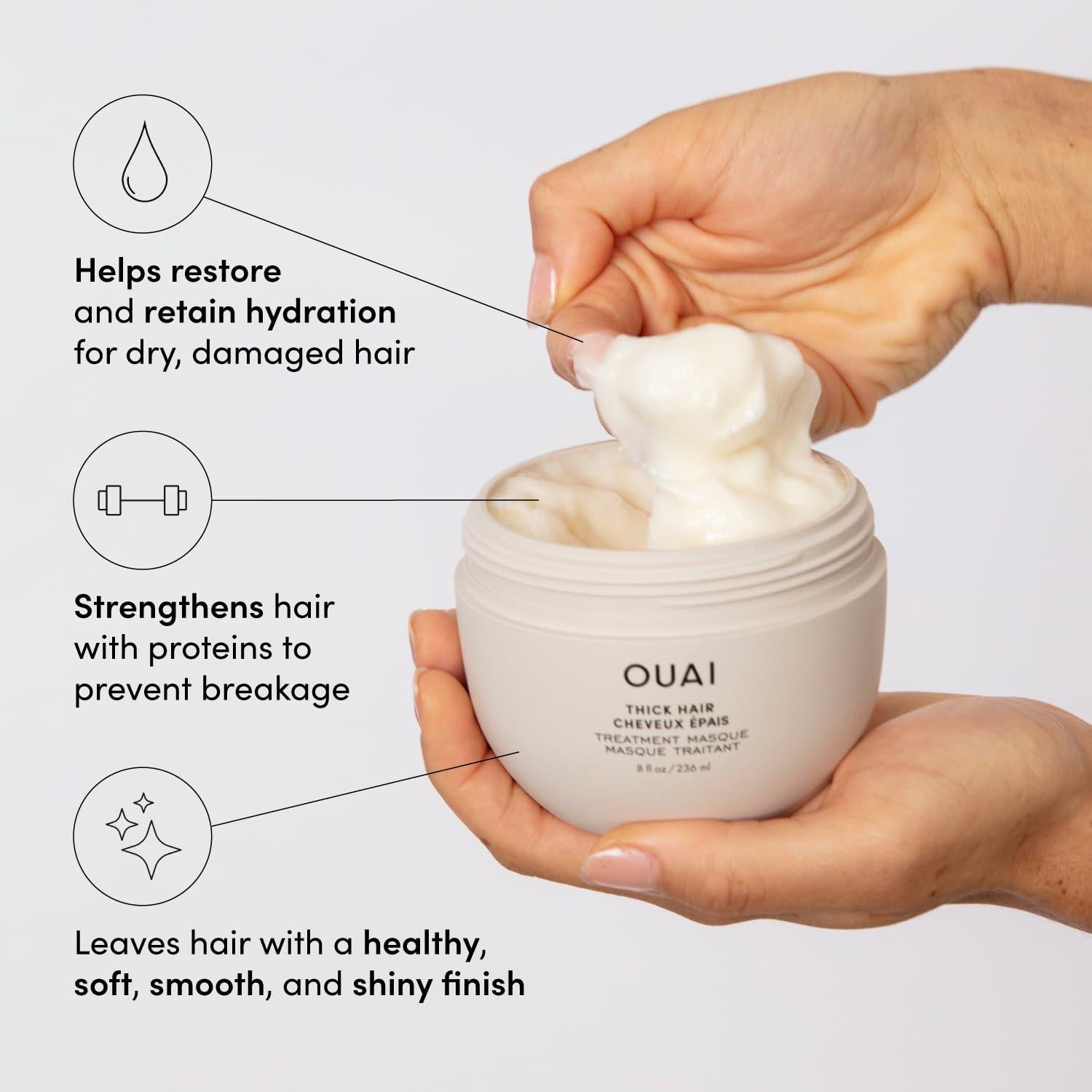 OUAI Paquete de Tratamiento Cabello y Cuero Cabelludo 60ml/240ml