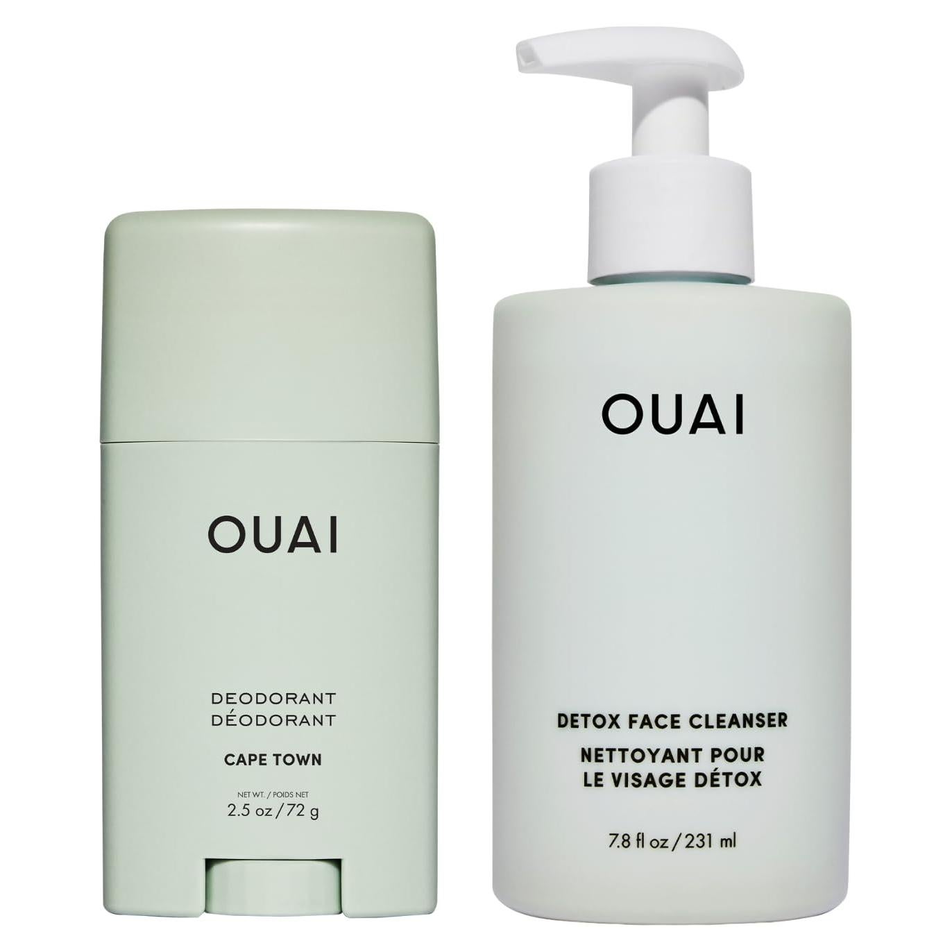 OUAI Cape Town Duo - Desodorante Sin Aluminio 70 g + Limpiador Facial Detox 230 ml