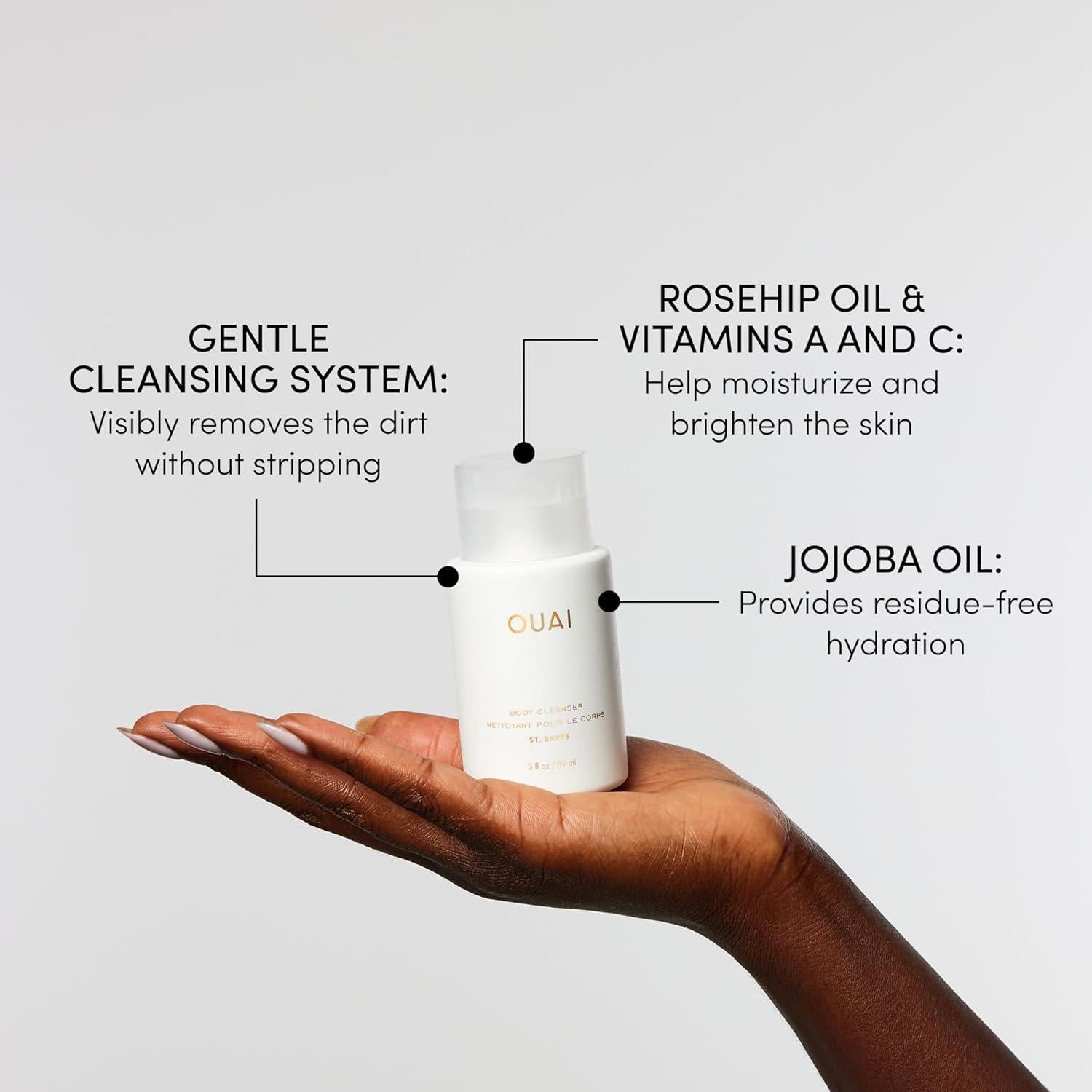 OUAI St. Barts Paquete de Viaje - Exfoliante, Gel y Crema 3 Pzs