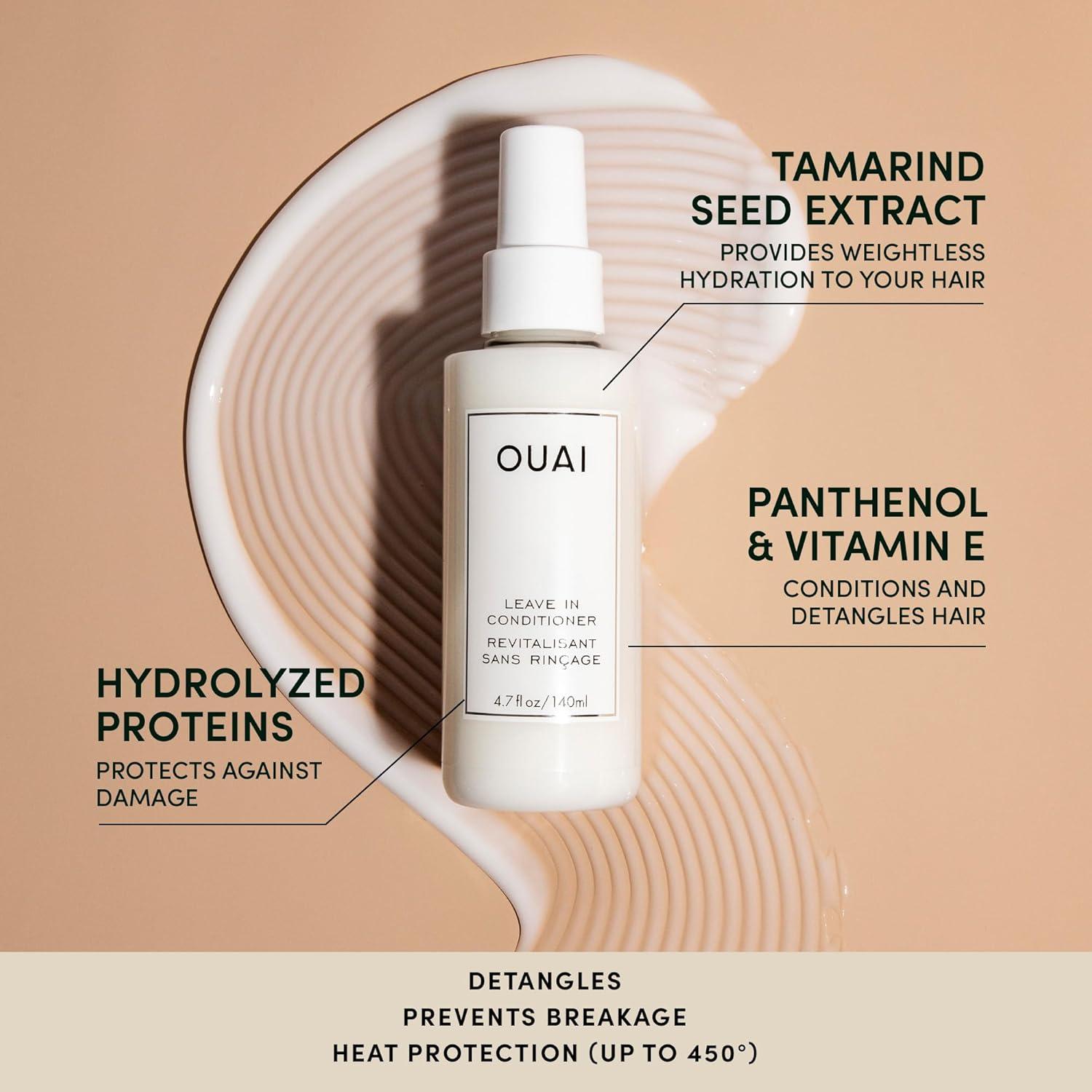 OUAI Acondicionador Sin Enjuague 42.5g - Spray Multitarea Protector Térmico