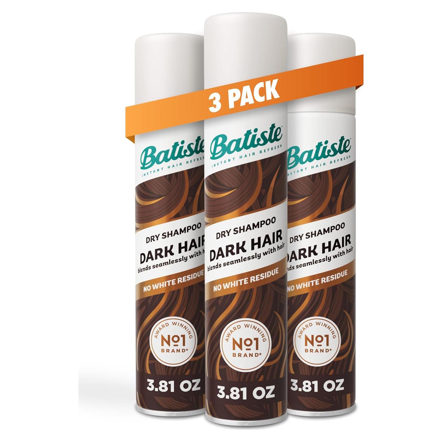 Batiste Champú Seco Oscuro 3 Paquetes de 108.86g