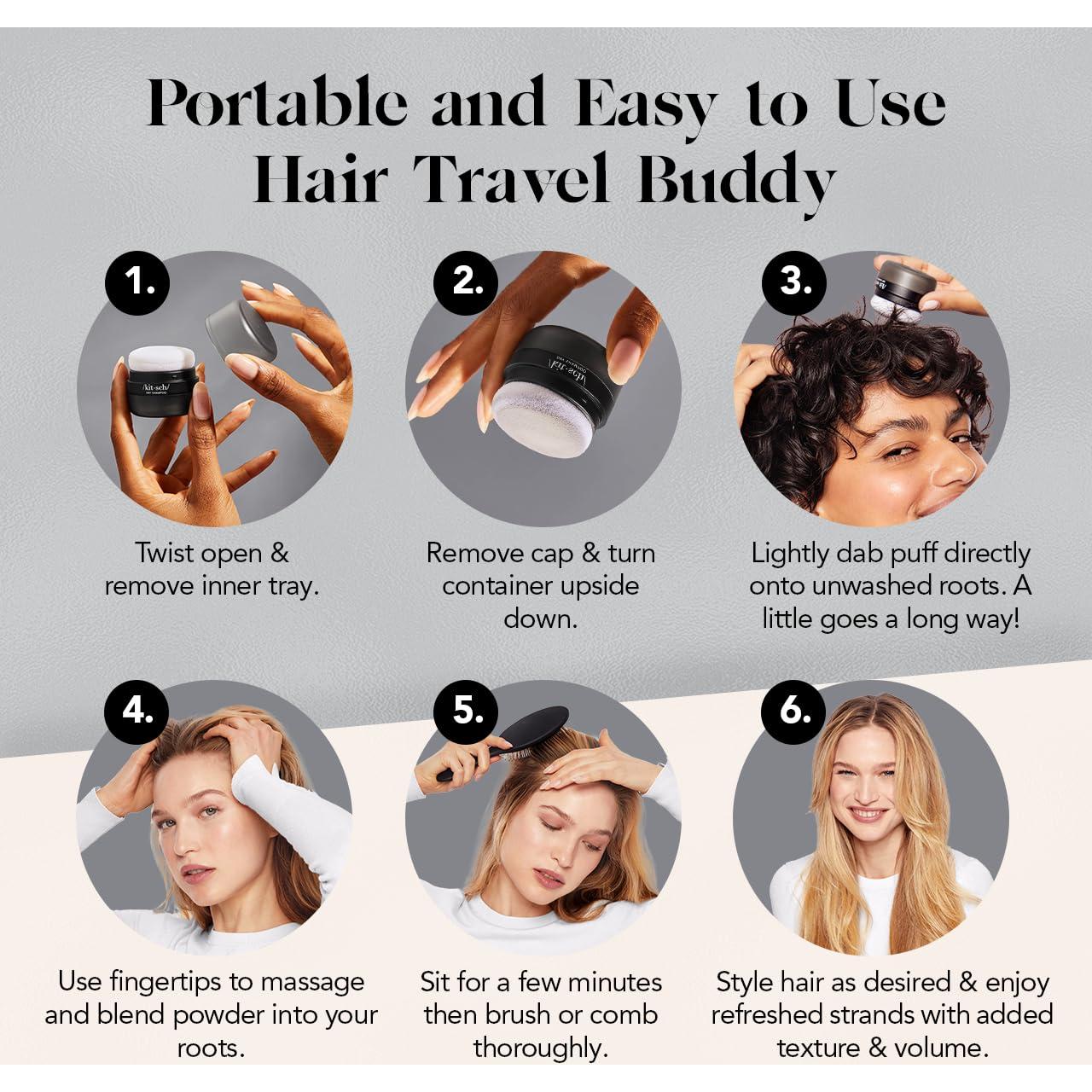 Polvo de Champú Seco Kitsch 8g para Cabello Oscuro - Sin Fragancia