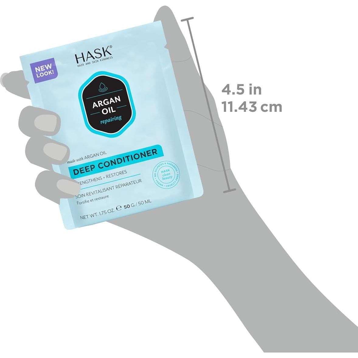 Duo Champú Seco Voluminizador Semilla de Chía HASK 2x121.9g y Acondicionador Argán 49.6g