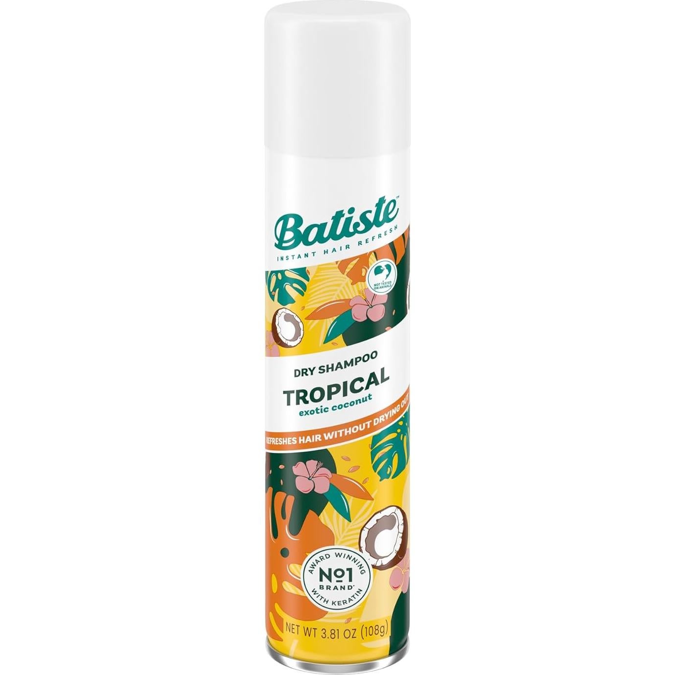 Batiste Champú Seco Tropical 3 Paquetes 108.86g - Sin Agua