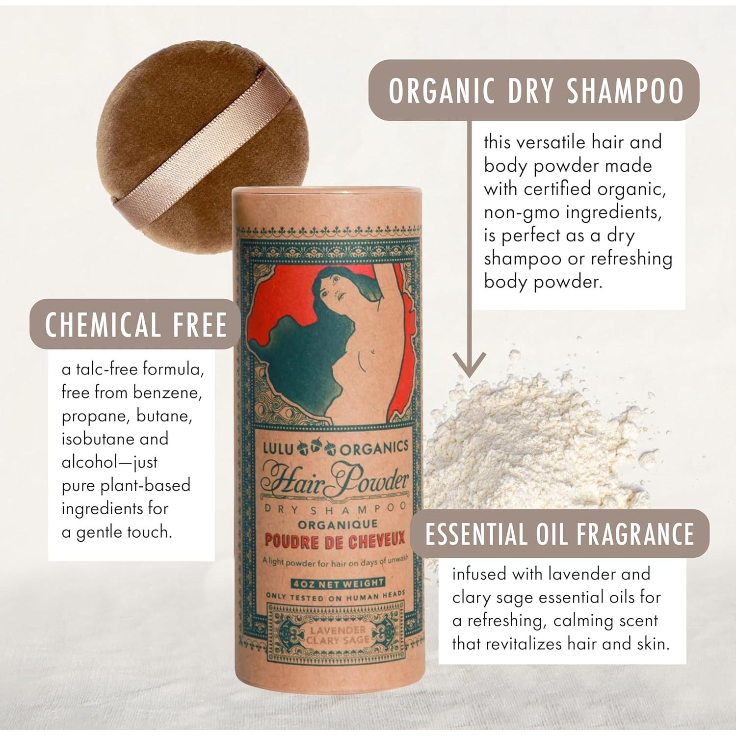 Champú Seco Natural Lulu Organics 113.4g - Lavanda y Salvia