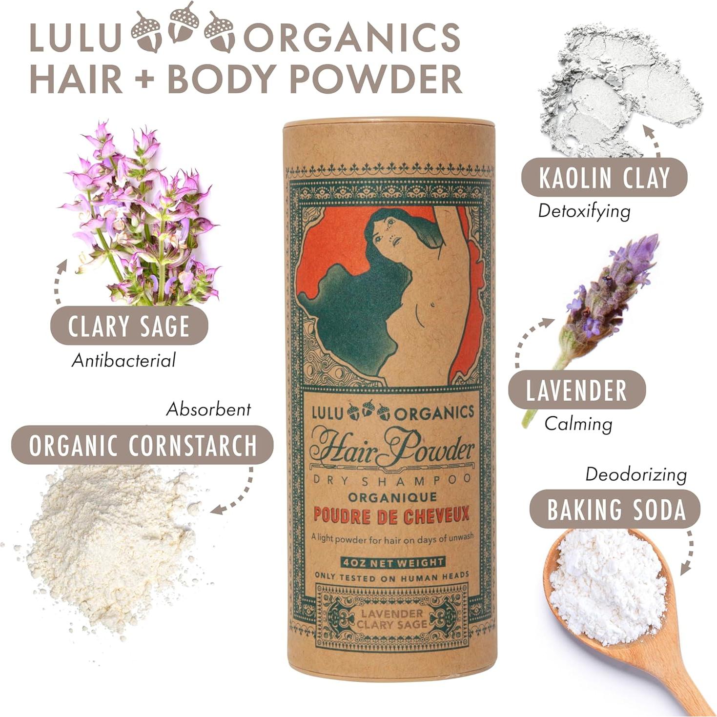 Champú Seco Natural Lulu Organics 113.4g - Lavanda y Salvia