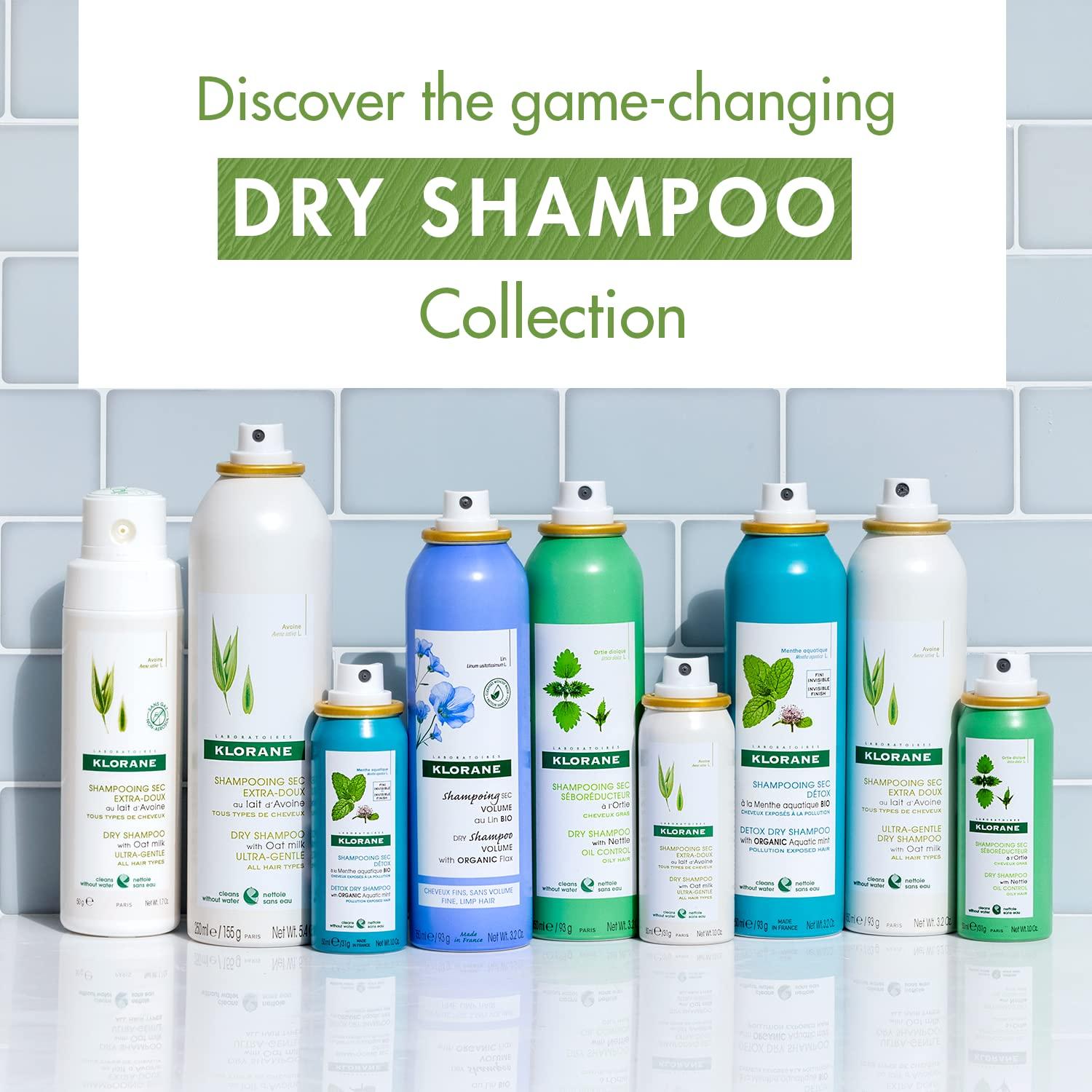 Champú Seco Klorane Ortiga 91g - Cabello Graso, Sin Parabenos