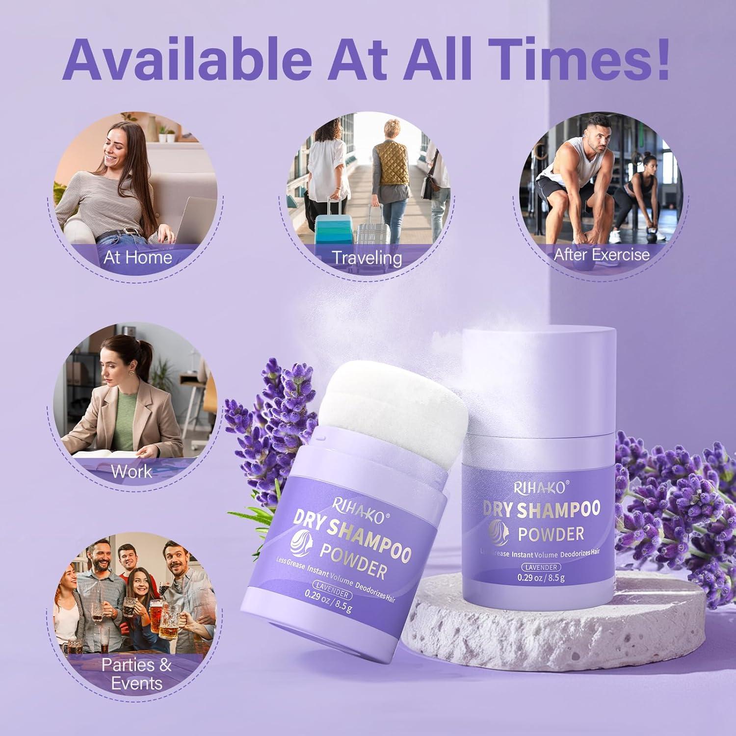 Polvo de Champú Seco Voluminizador RIHAKO 16.43g Aroma Lavanda