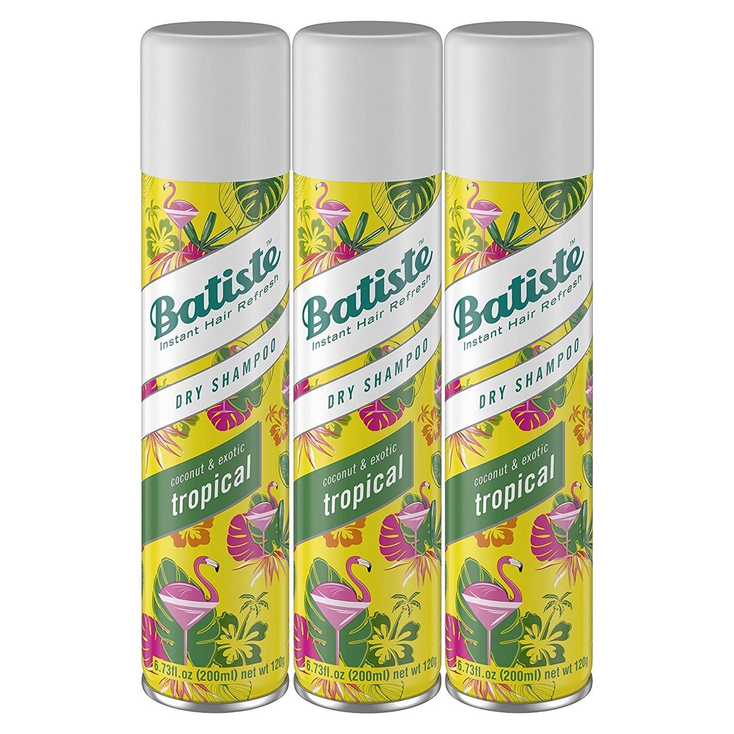 Champú Seco Batiste Tropical 190 g - Refresca y Absorbe Aceite